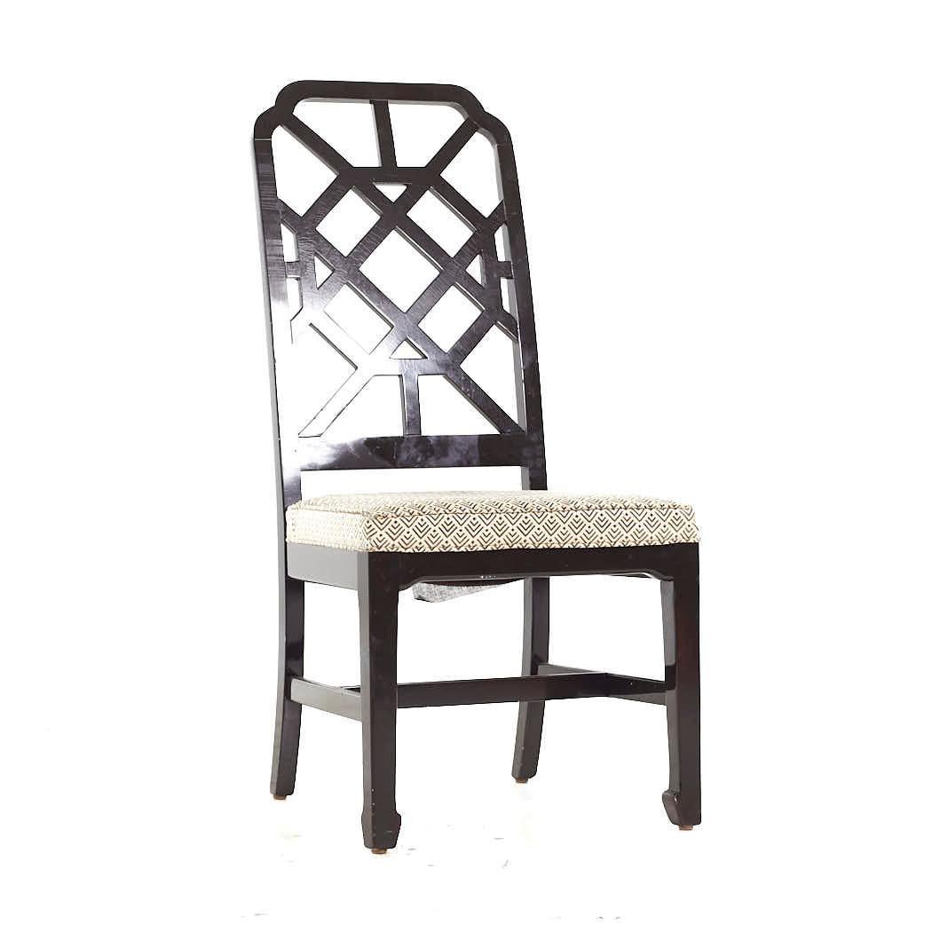 American Dunbar Mid Century Lattice Back Dining Chairs - Set of 6 For Sale