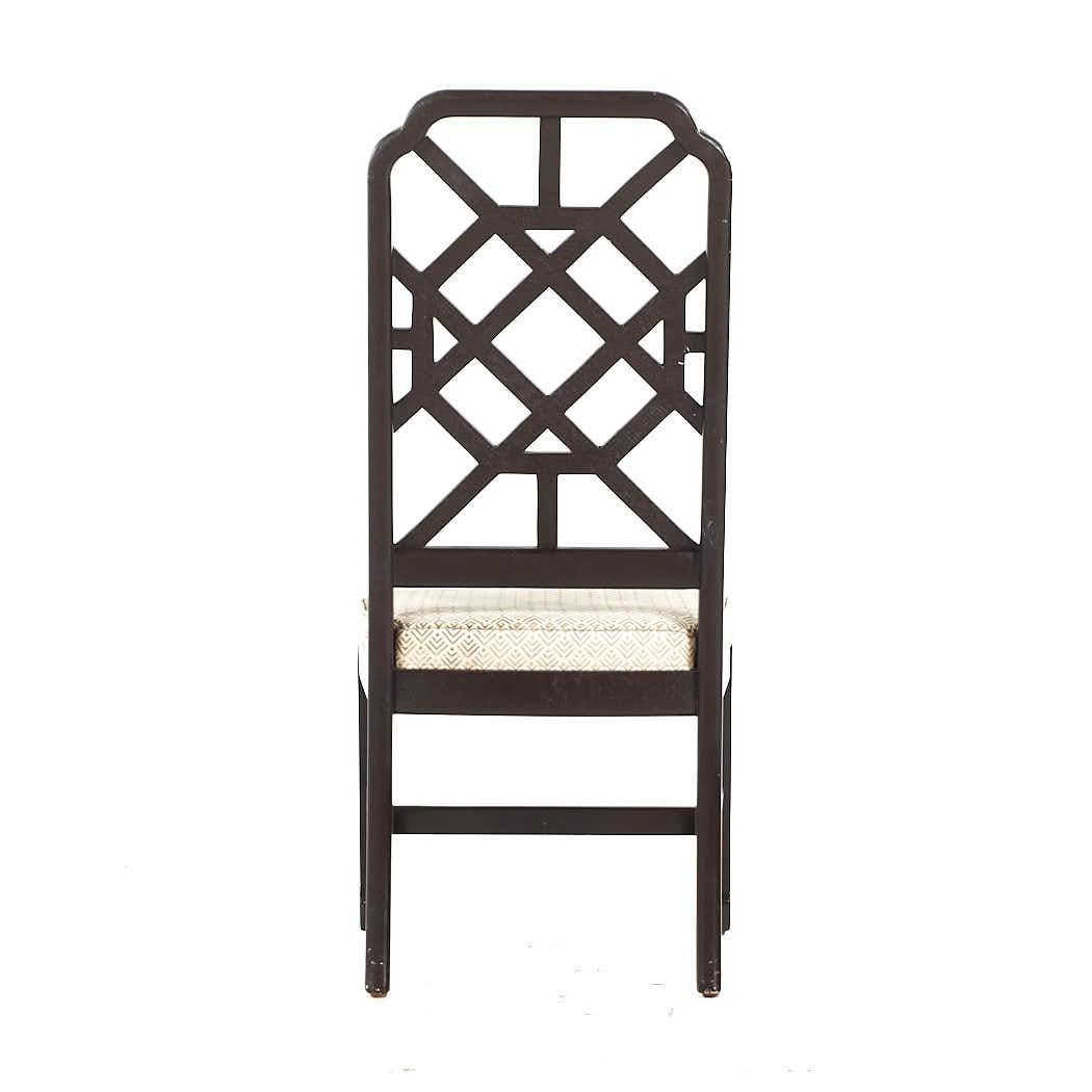 Dunbar Mid Century Lattice Back Dining Chairs - Set of 6 For Sale 1