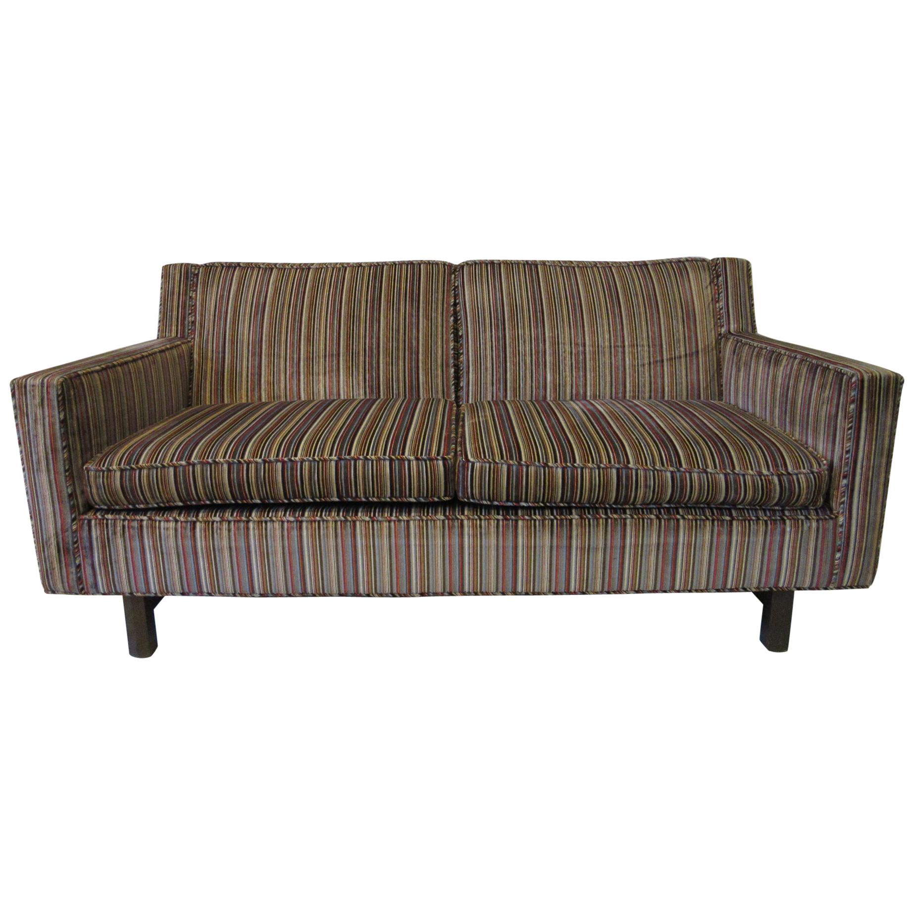 Dunbar Midcentury Loveseat with Larsen Fabric by Edward Wormley