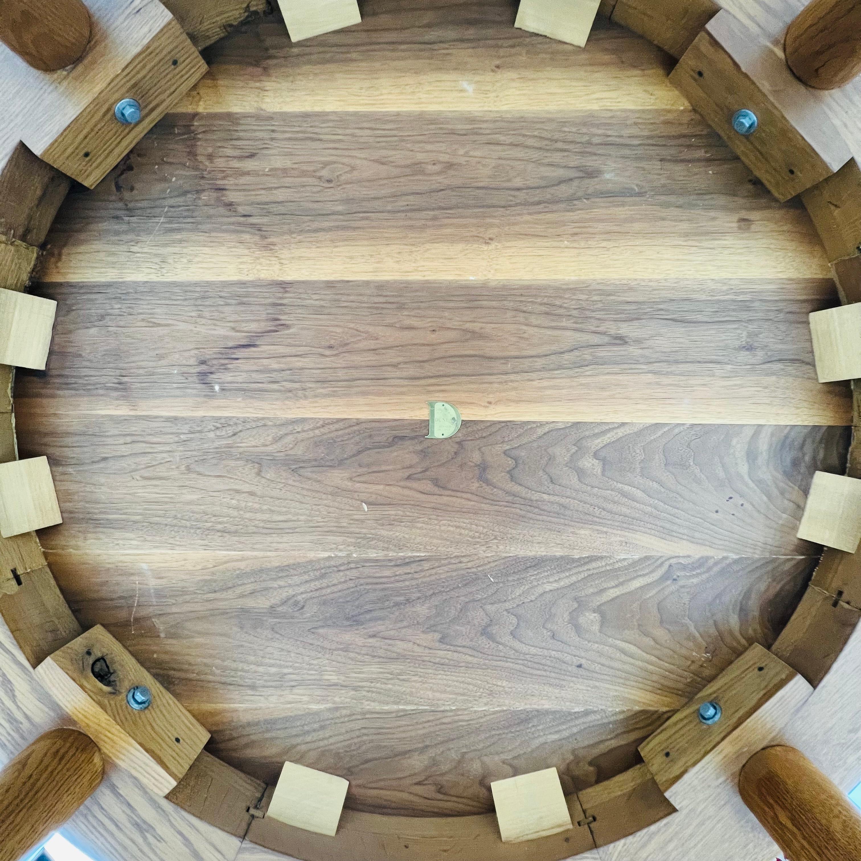 Dunbar Mid-Century Modern Banded Oak & Rosewood Dining/Game Table For Sale 8