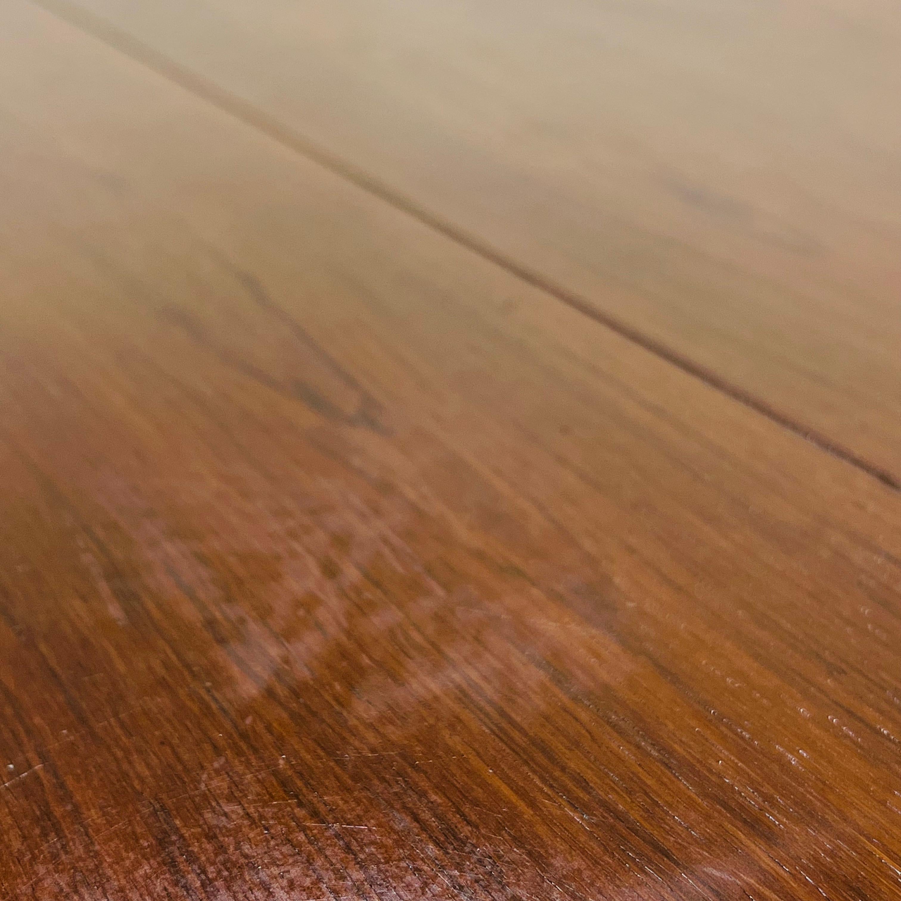 Dunbar Mid-Century Modern Banded Oak & Rosewood Dining/Game Table For Sale 10