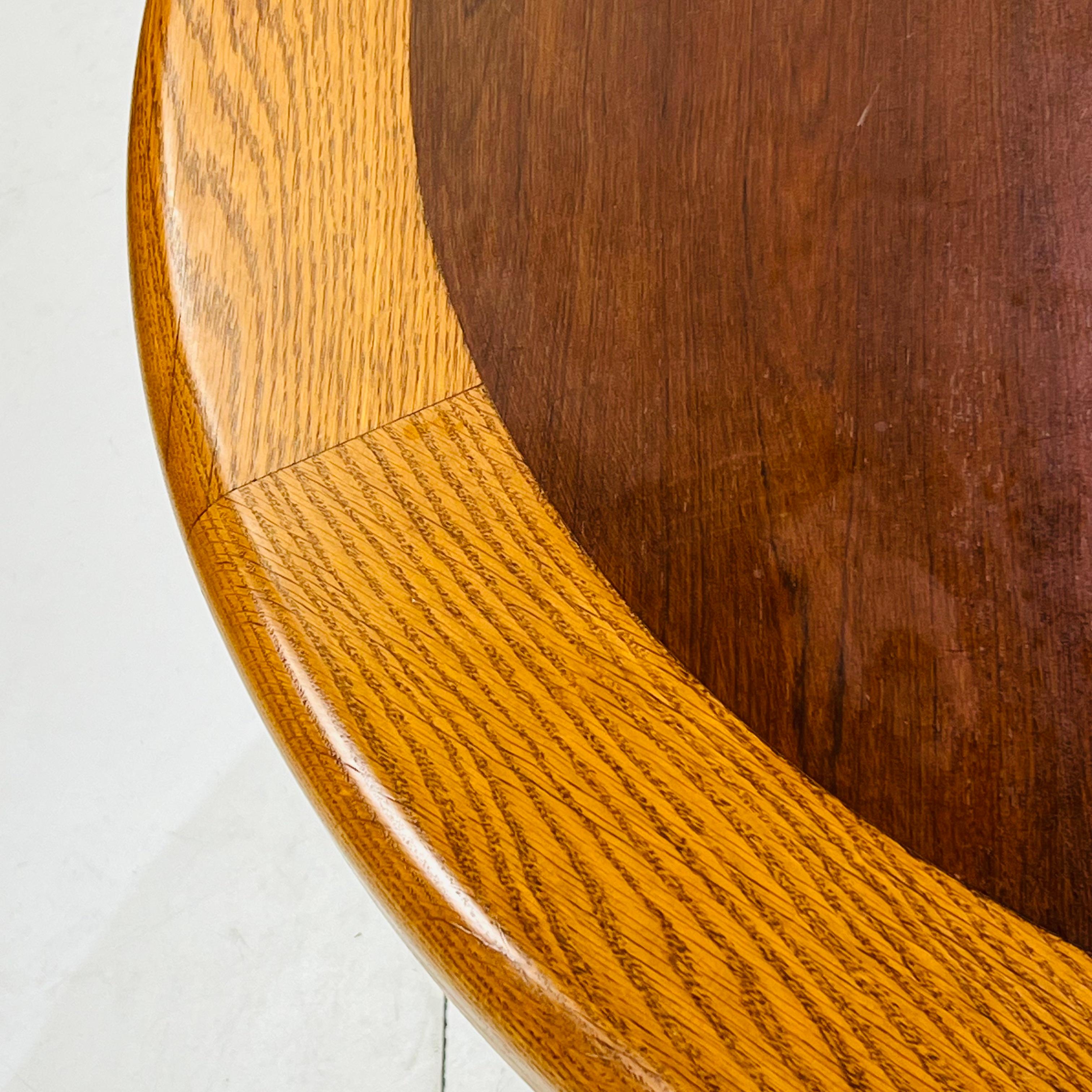 Dunbar Mid-Century Modern Banded Oak & Rosewood Dining/Game Table For Sale 4
