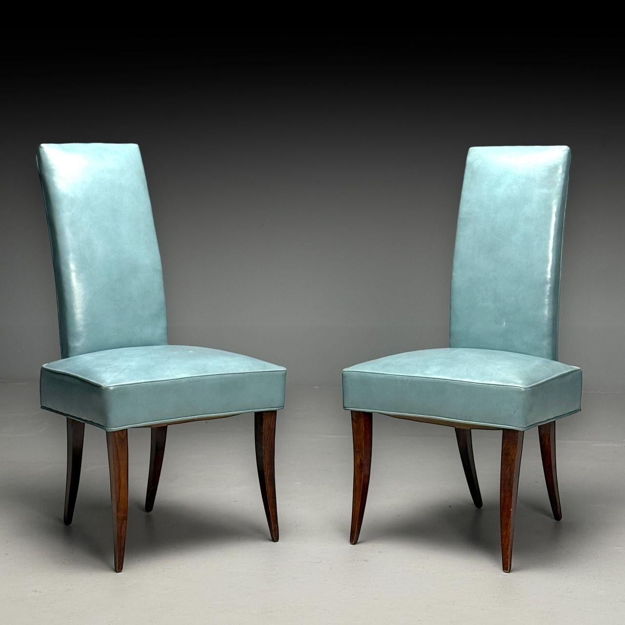 Dunbar, Mid-Century Modern, Occasional Chairs, Leather, Rosewood, 1950s In Fair Condition For Sale In Manhasset, NY