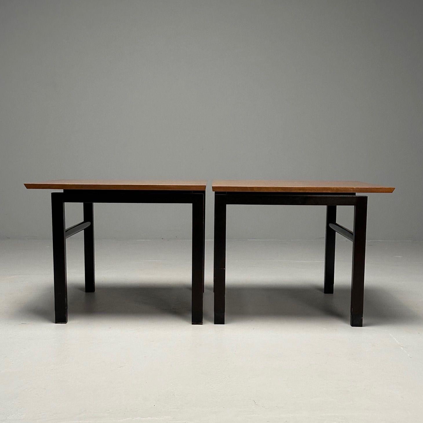 Late 20th Century Dunbar, Mid-Century Modern, Side Tables, Metal, Walnut, USA, 1970s For Sale