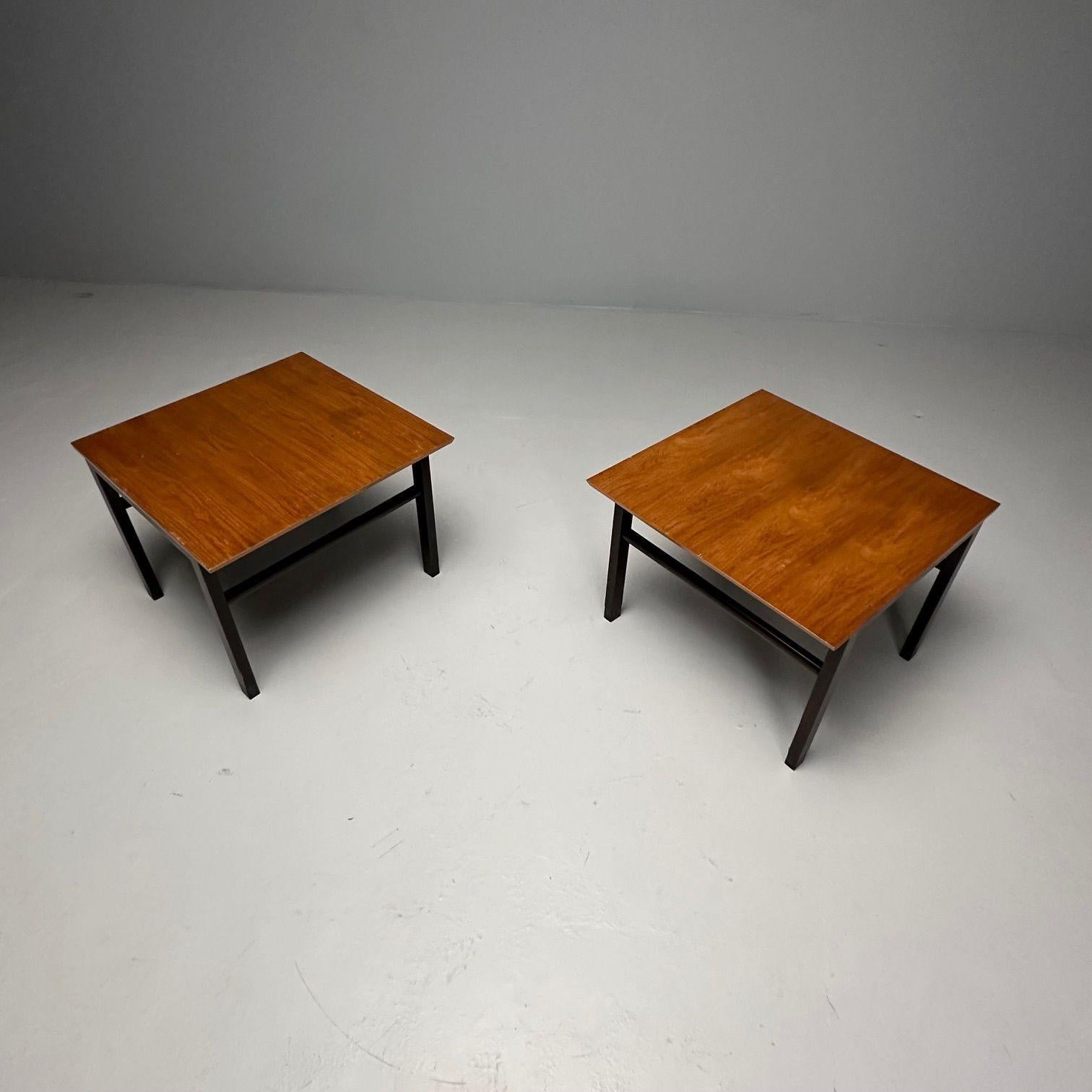 Dunbar, Mid-Century Modern, Side Tables, Metal, Walnut, USA, 1970s For Sale 2