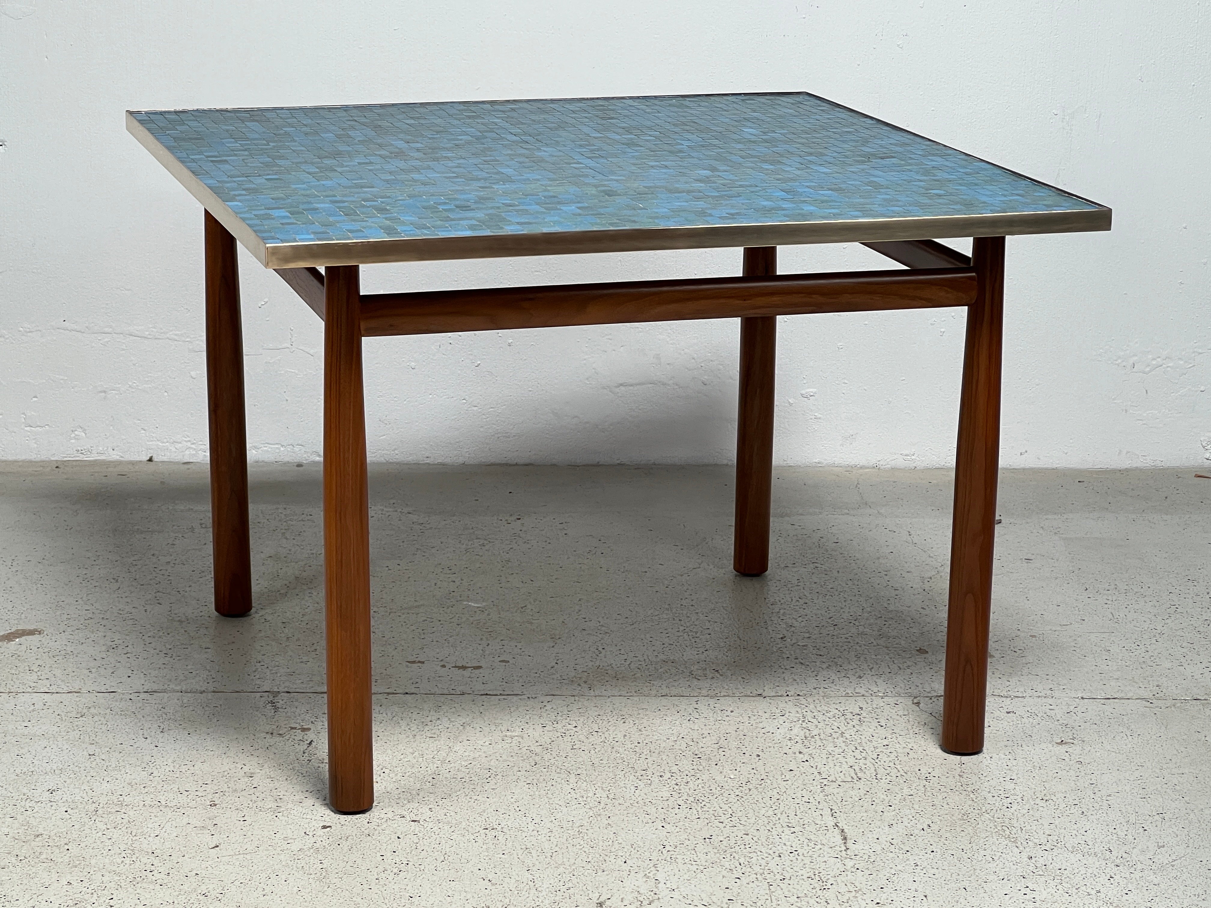 Mid-20th Century Dunbar Murano Tile Top Game Table by Edward Wormley For Sale