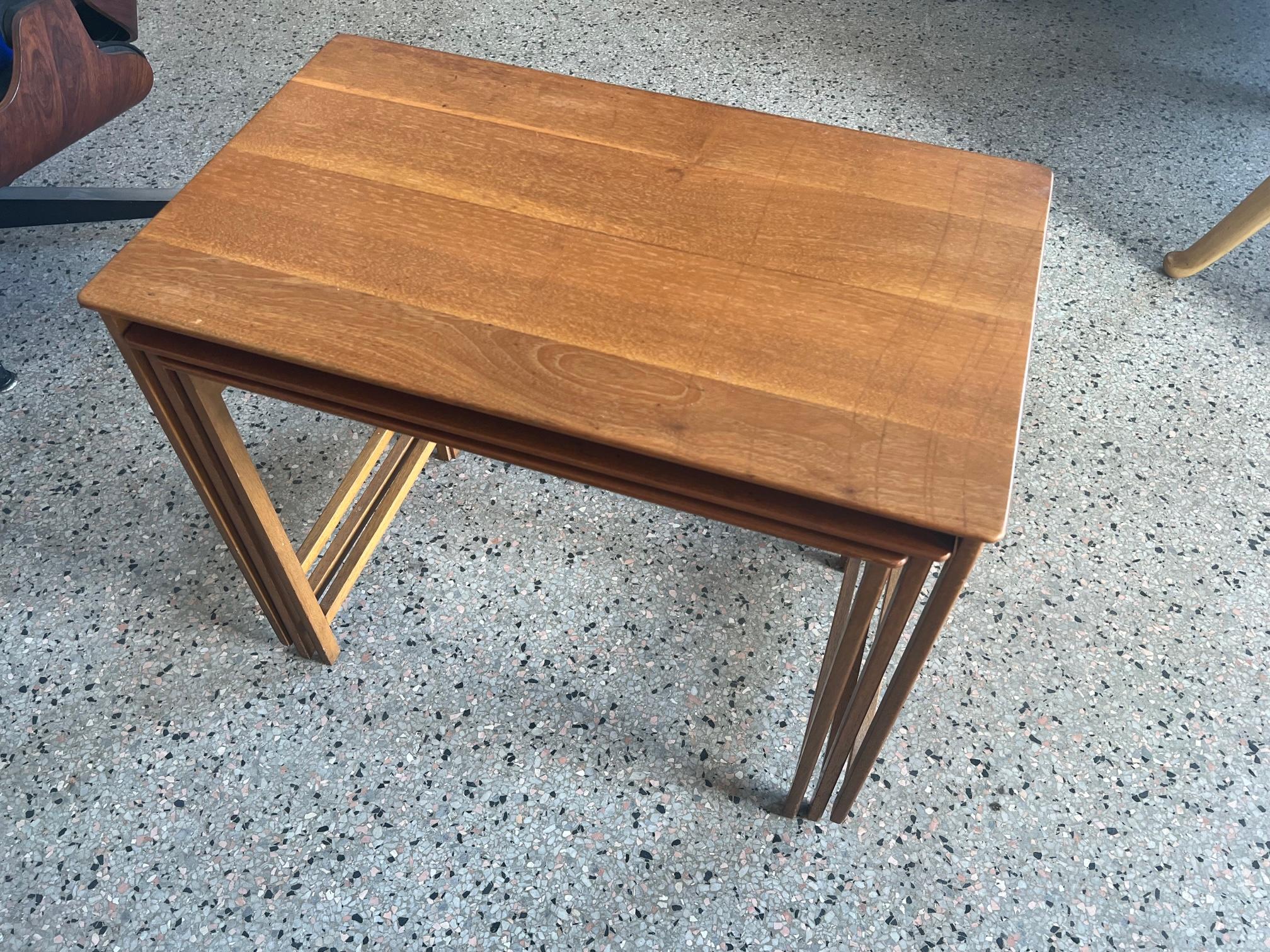 Dunbar Nesting Tables in Sap Walnut For Sale 1