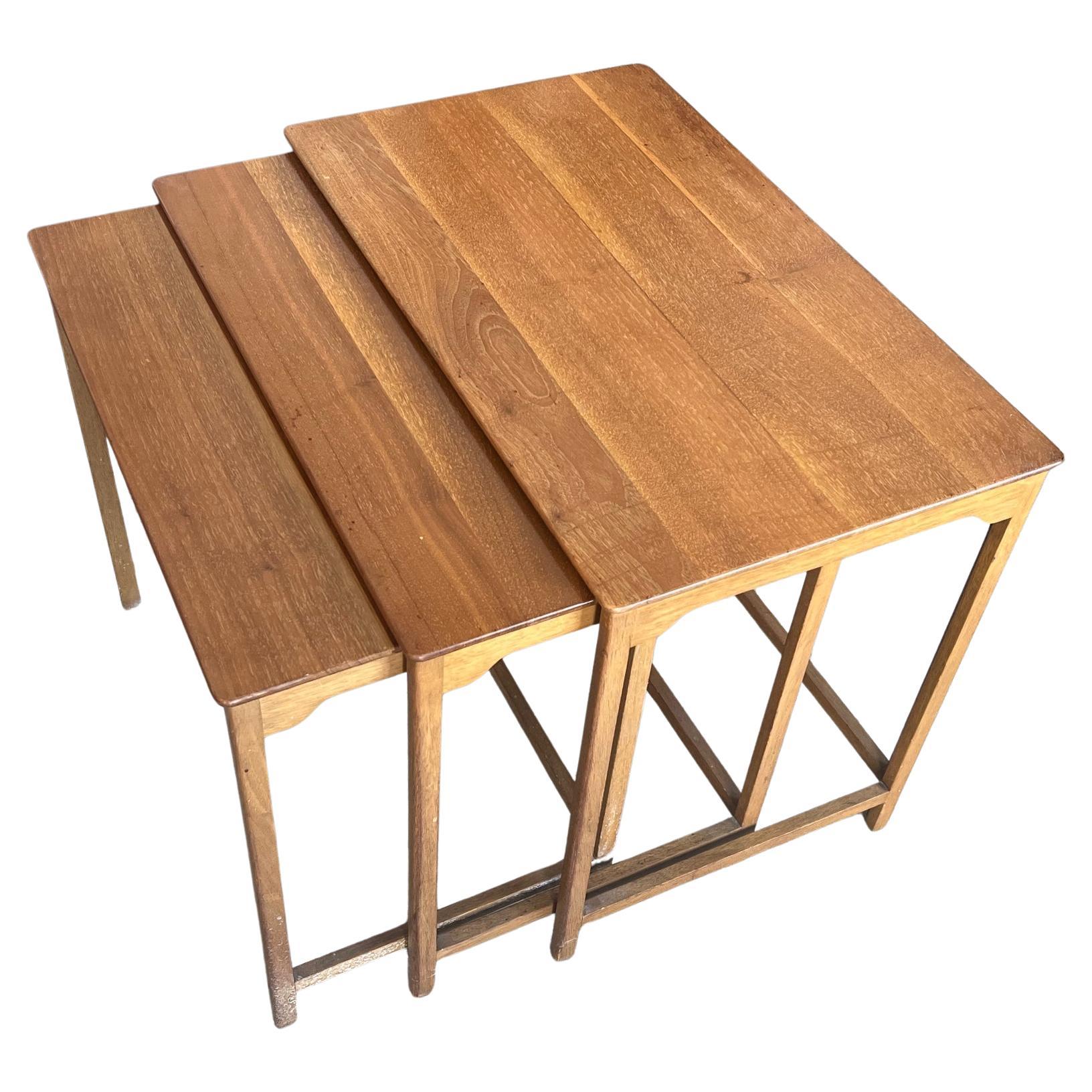 Dunbar Nesting Tables in Sap Walnut For Sale