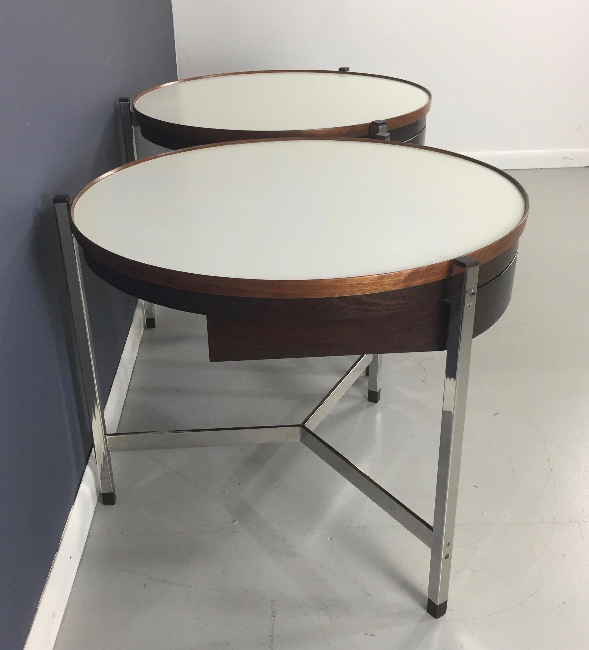 Dunbar Round Occasional Tables by Edward Wormley in Stainless Steel Midcentury For Sale 6