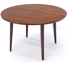 Tavolo da pranzo Dunbar rotondo in noce con 2 tavole estensibili a forma di pista per le foglie