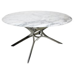 Dunbar Sculptural Carrera Marble / Chrome Coffee Table by Roger Sprunger