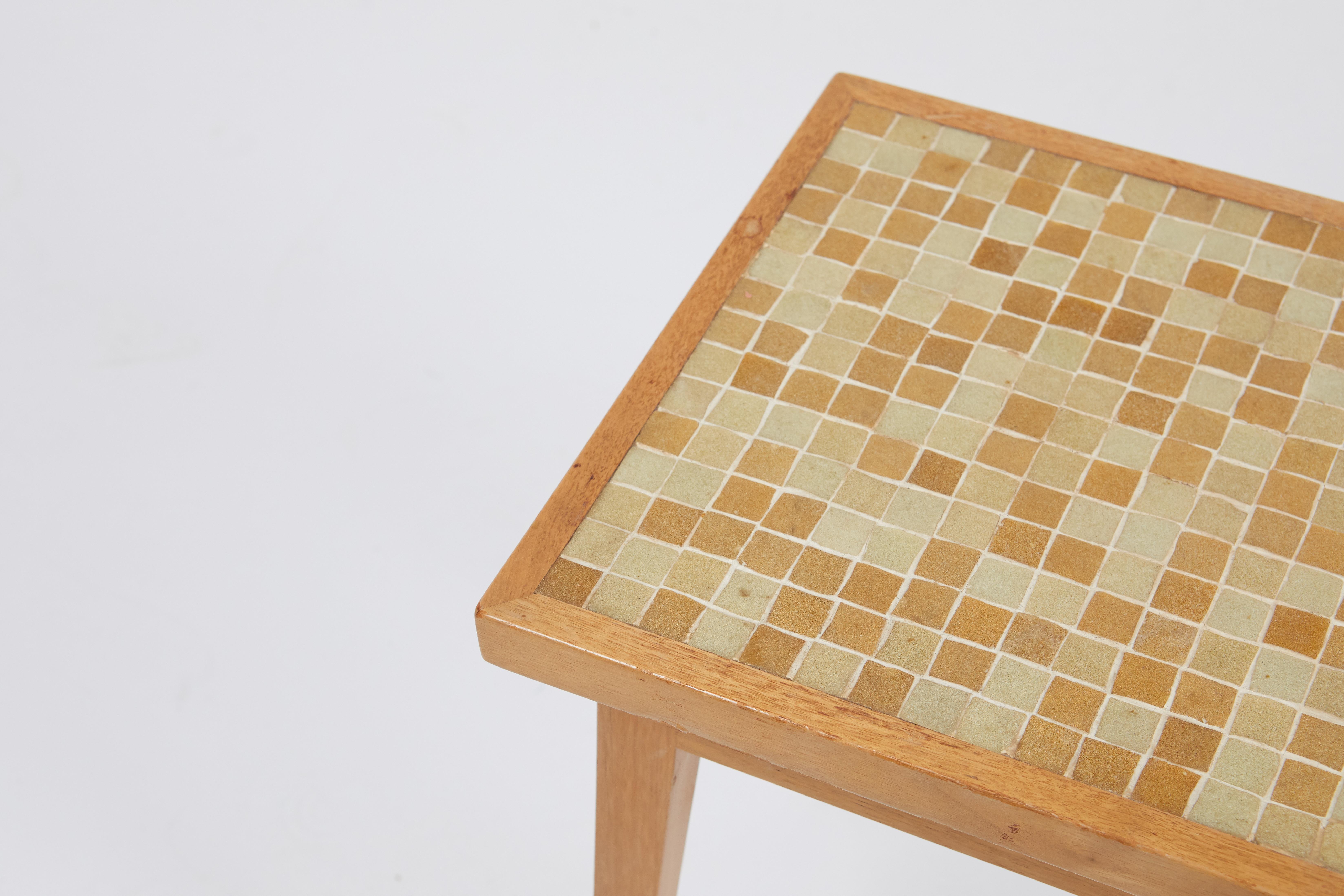 Mid-Century Modern Dunbar Side Table with Murano Glass Tiles by Edward Wormley