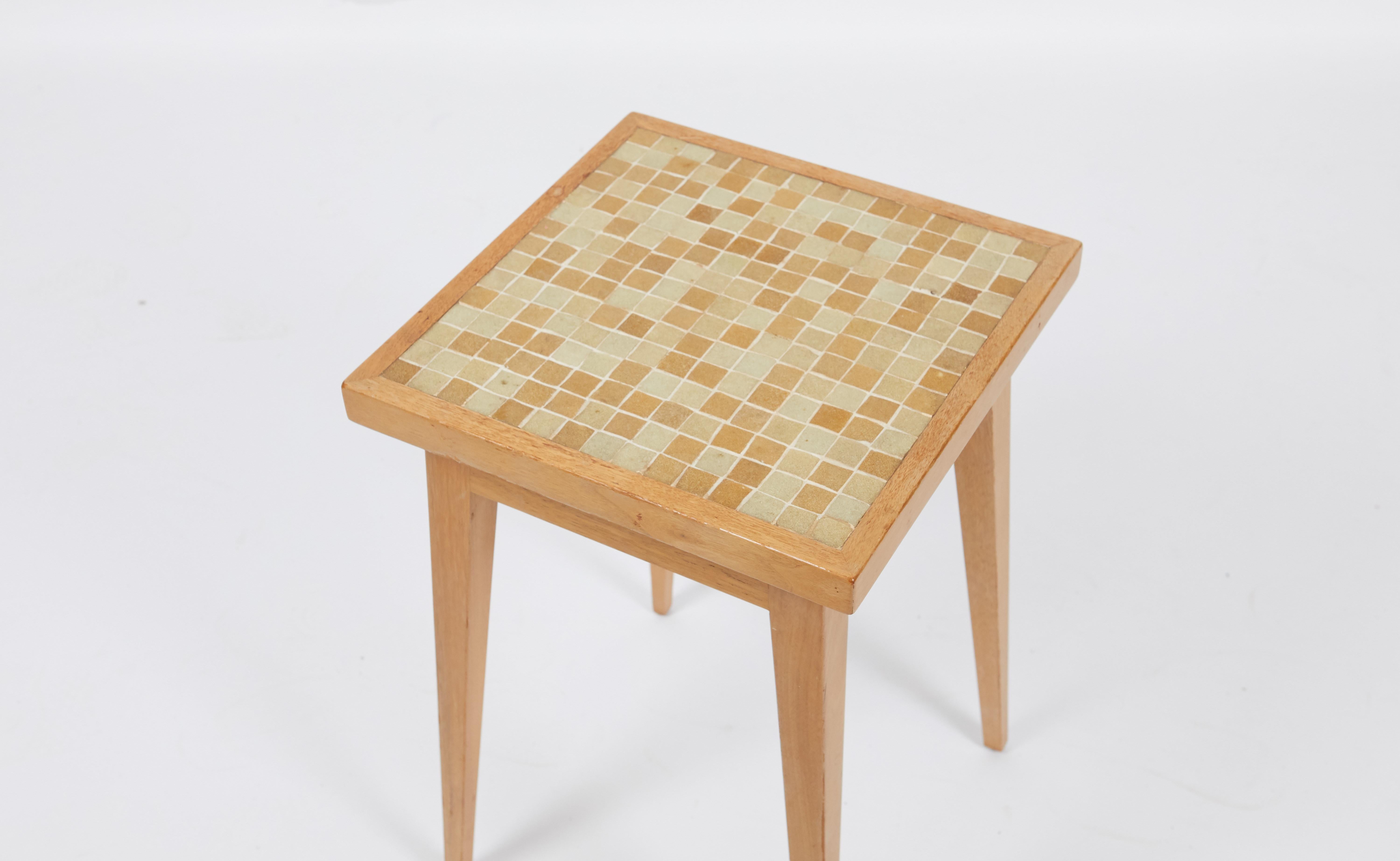 American Dunbar Side Table with Murano Glass Tiles by Edward Wormley