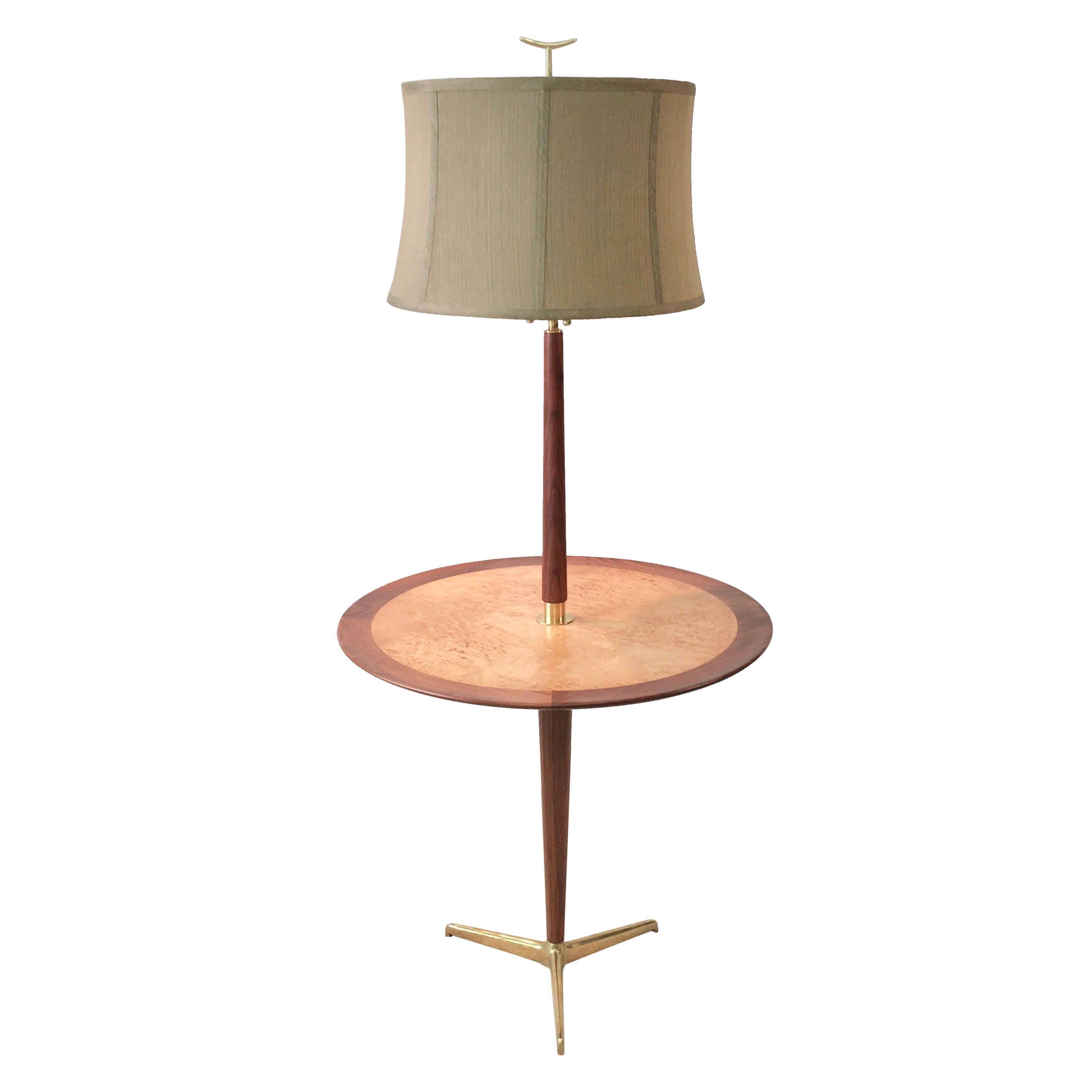 Dunbar Snack Table Floor Lamp, Model 4856, Designed by Edward Wormley