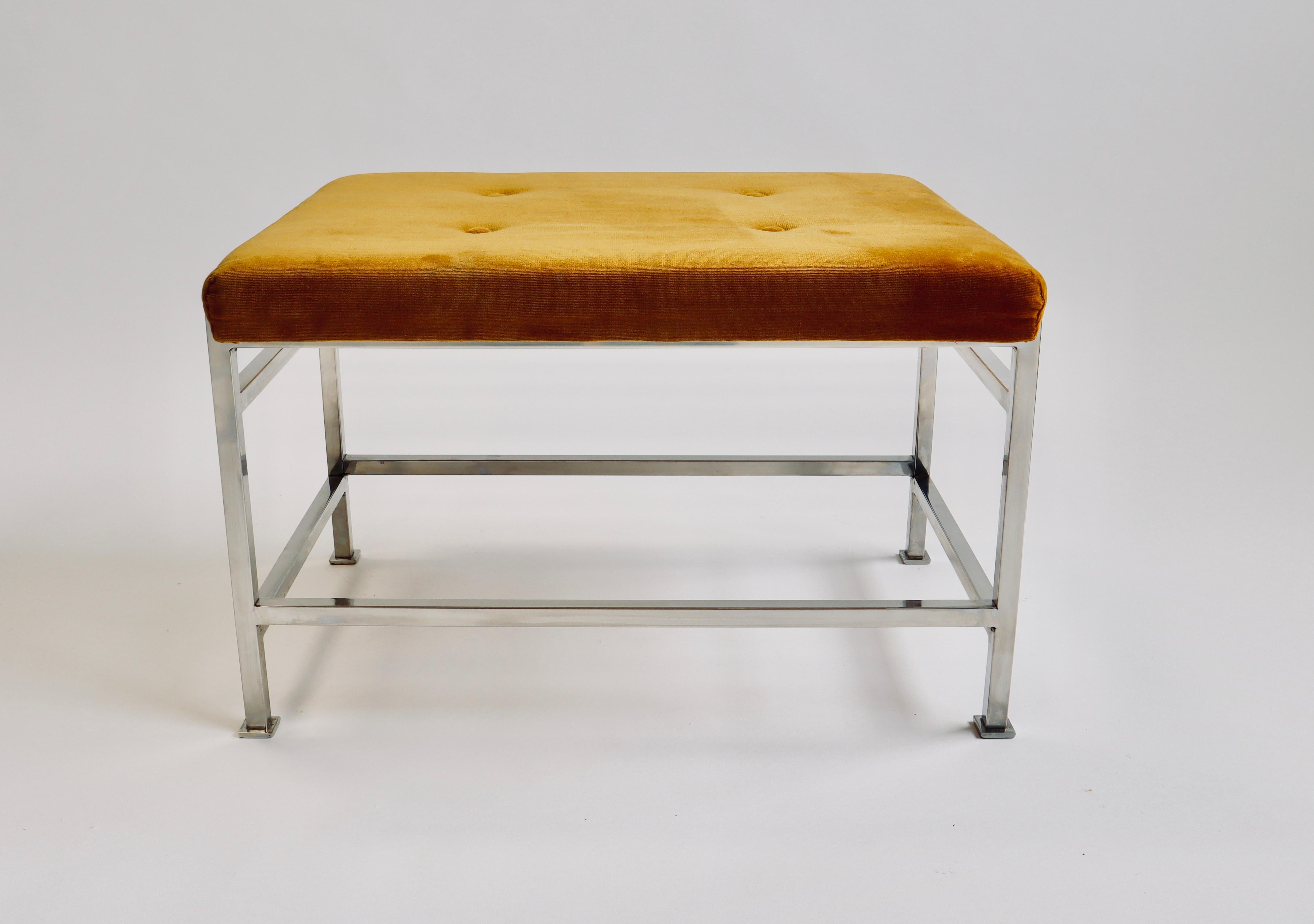 American Dunbar Stainless Steel Stool by Edward Wormley