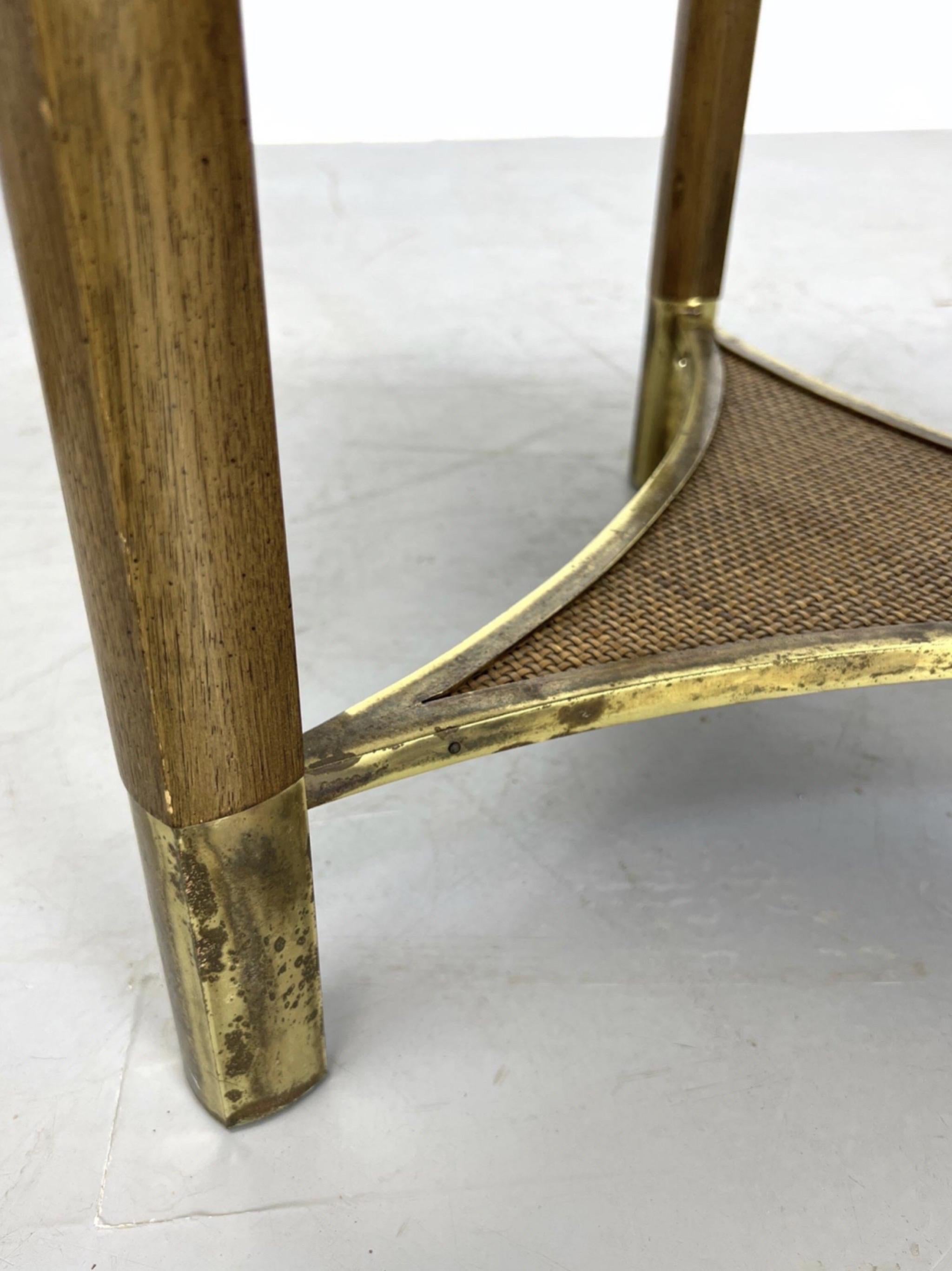 Unknown Dunbar Style Brass and Marble Side Table For Sale