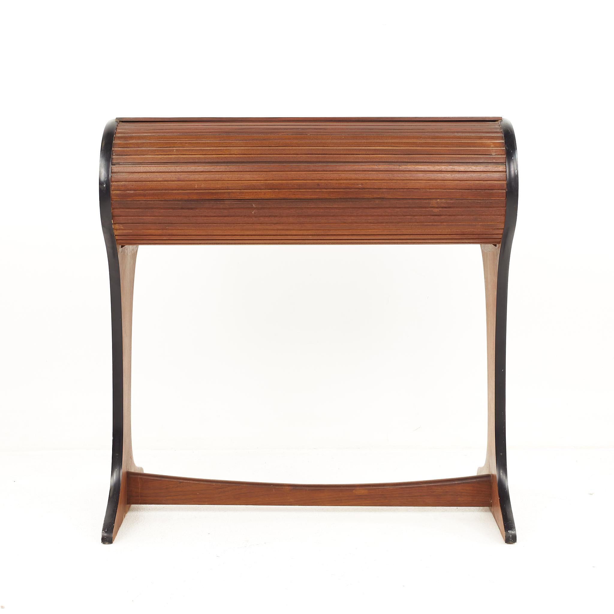 Dunbar Style Mid-Century Walnut Rolltop Desk 4
