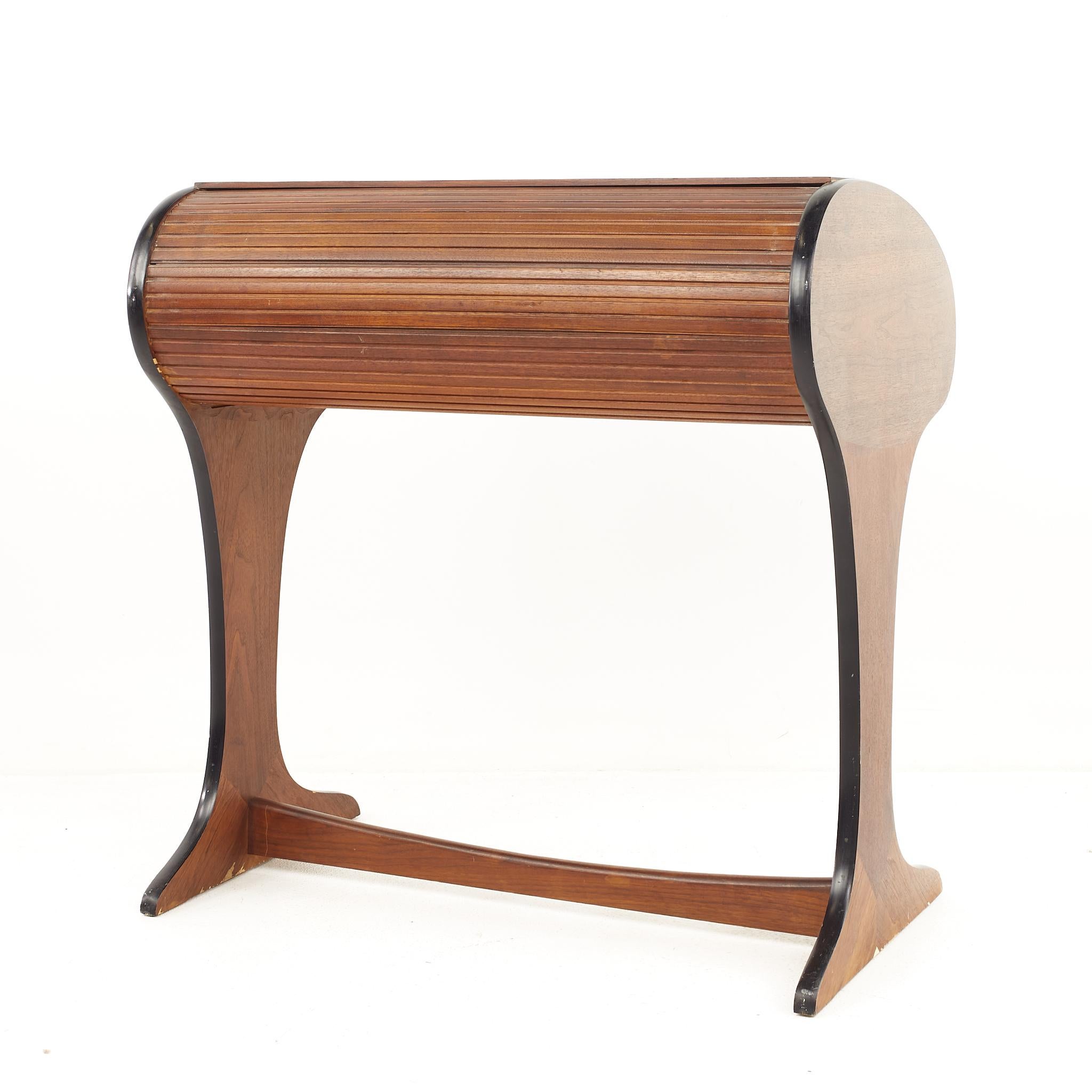 Dunbar Style Mid-Century Walnut Rolltop Desk 5