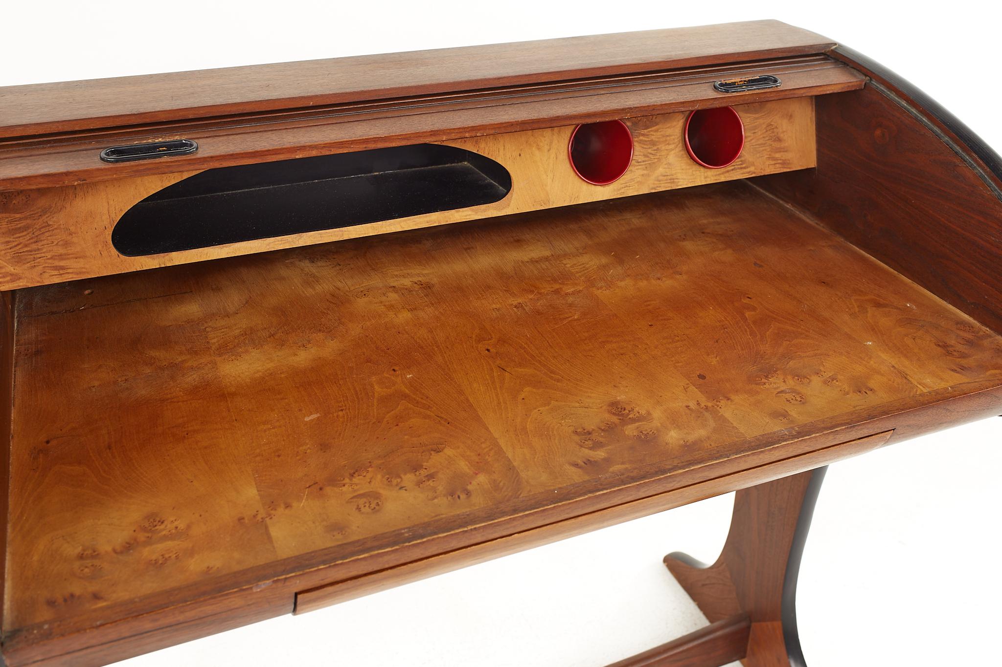 Dunbar Style Mid-Century Walnut Rolltop Desk 6