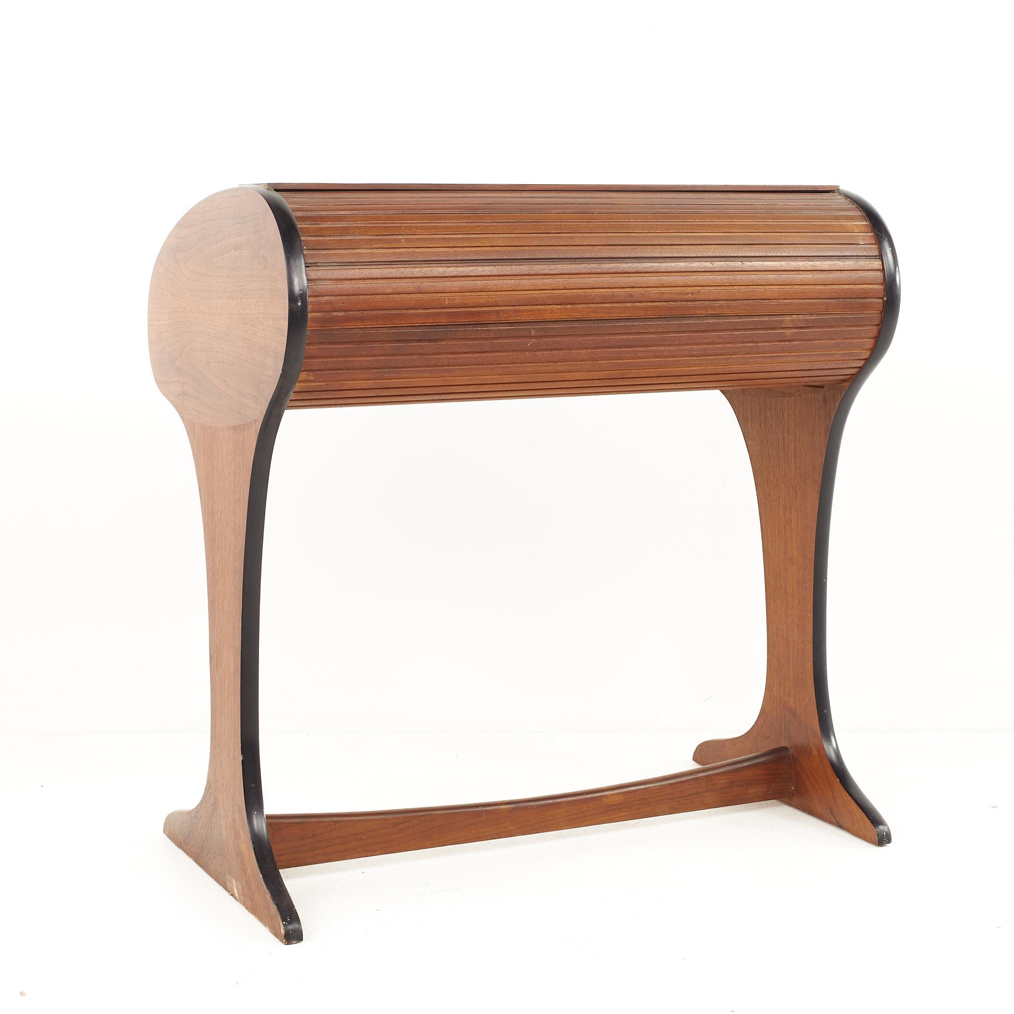 Dunbar Style Mid-Century Walnut Rolltop Desk 3