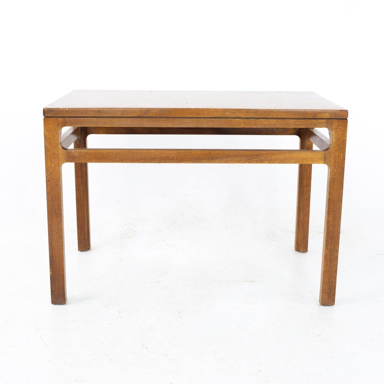 Late 20th Century Dunbar Style Mid Century Walnut Side End Tables, a Pair