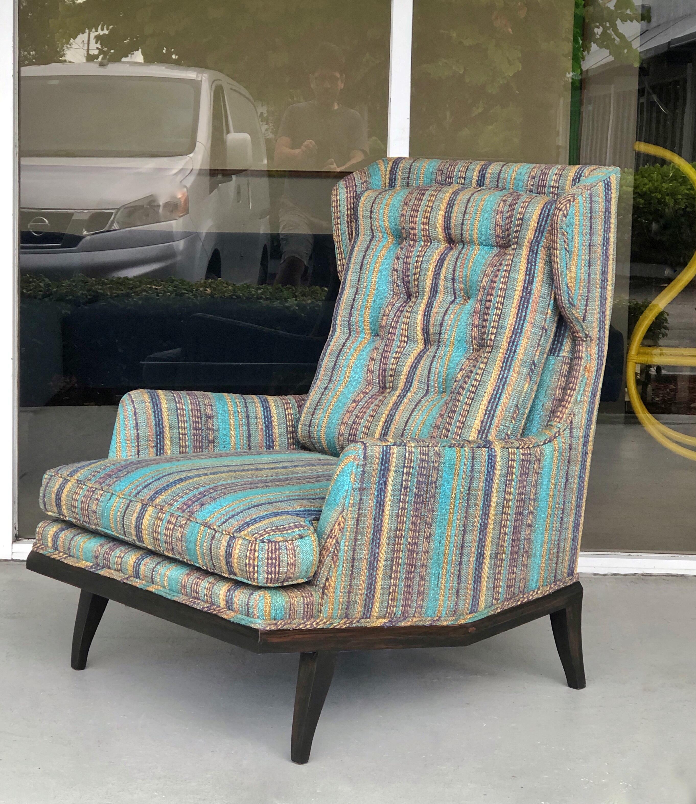 American Dunbar Style Modern Wing Lounge Chair, 1950s