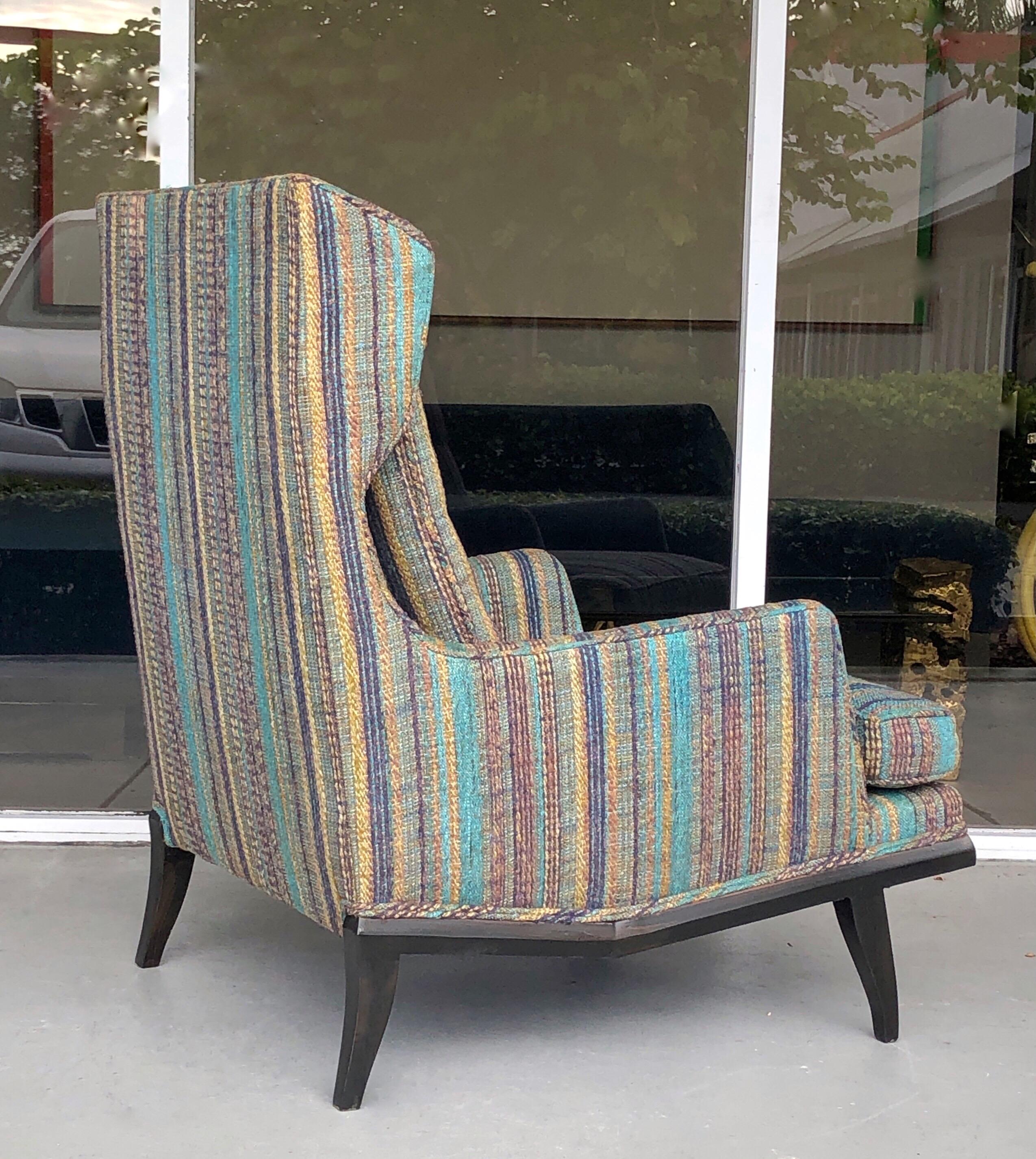Dunbar Style Modern Wing Lounge Chair, 1950s In Good Condition In Miami, FL