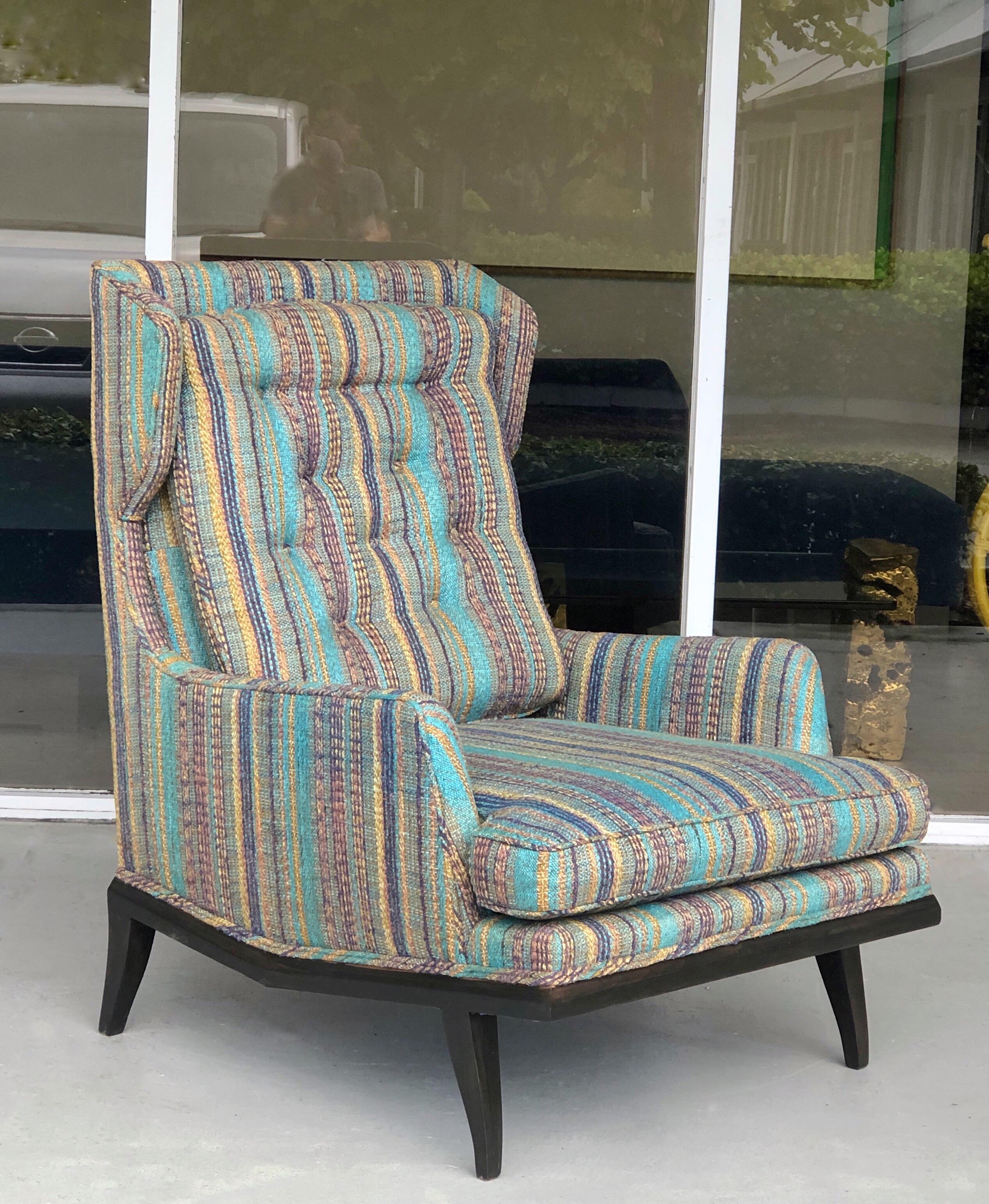 Dunbar Style Modern Wing Lounge Chair, 1950s 1