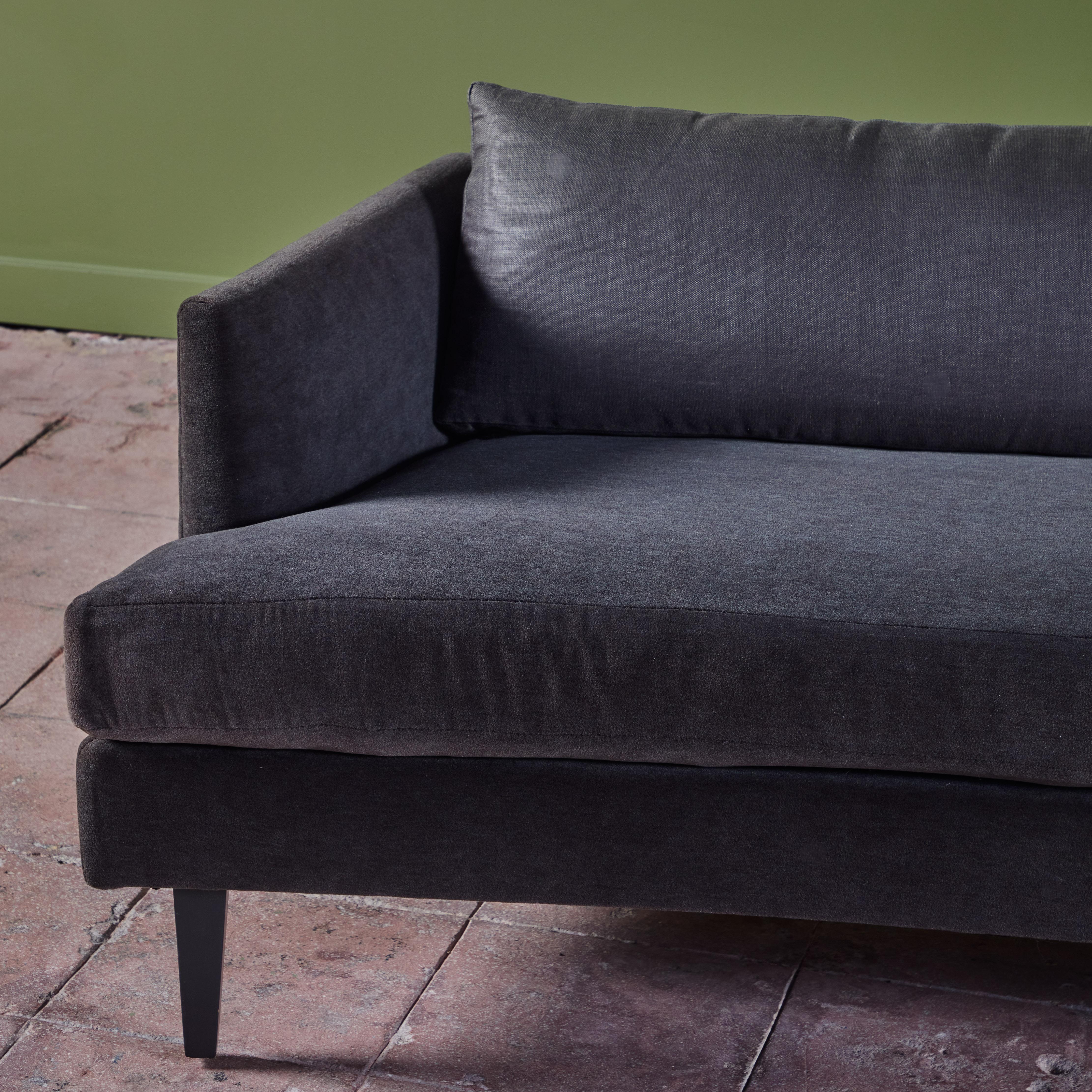 Dunbar Style Mohair Curved Sofa For Sale 4