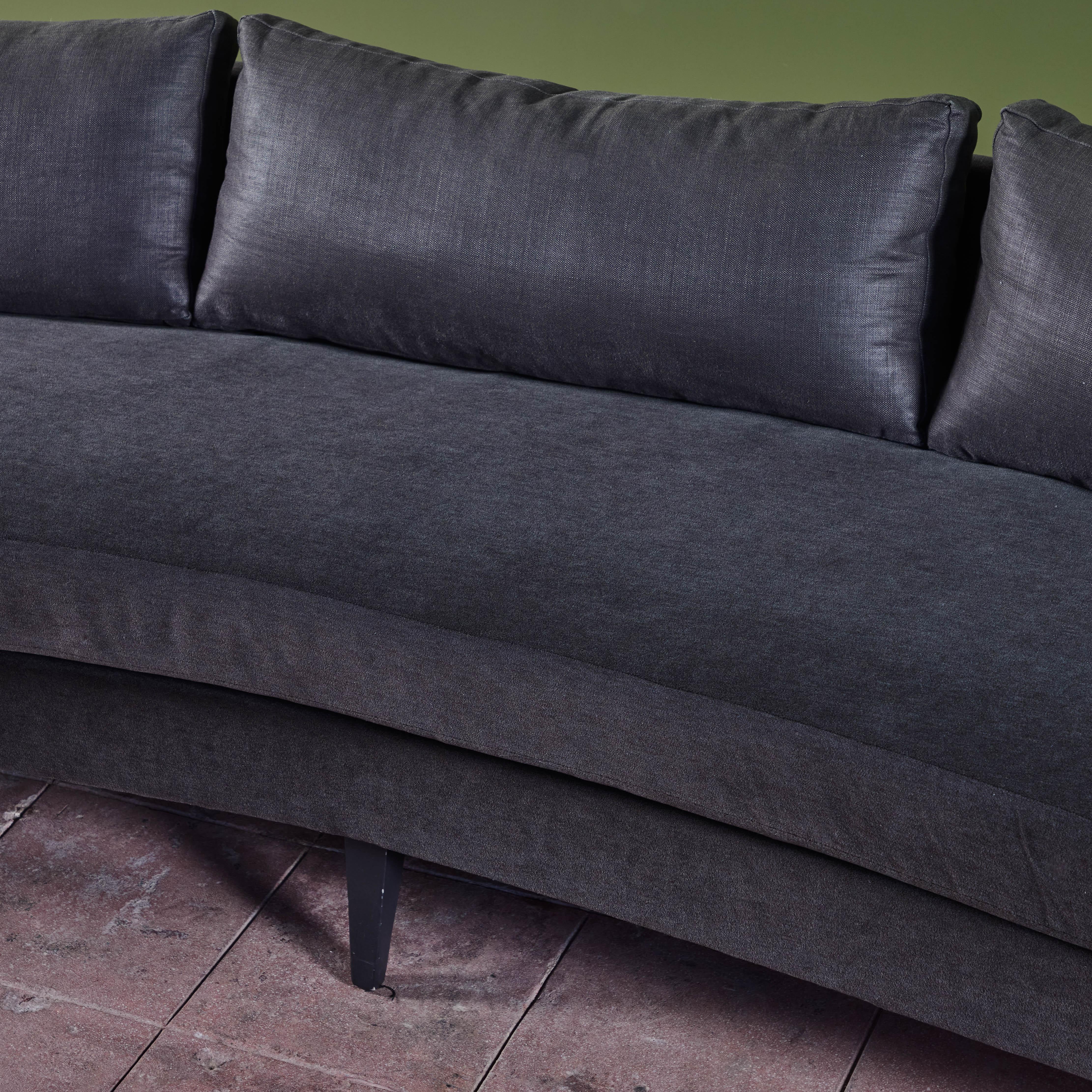 Dunbar Style Mohair Curved Sofa For Sale 5