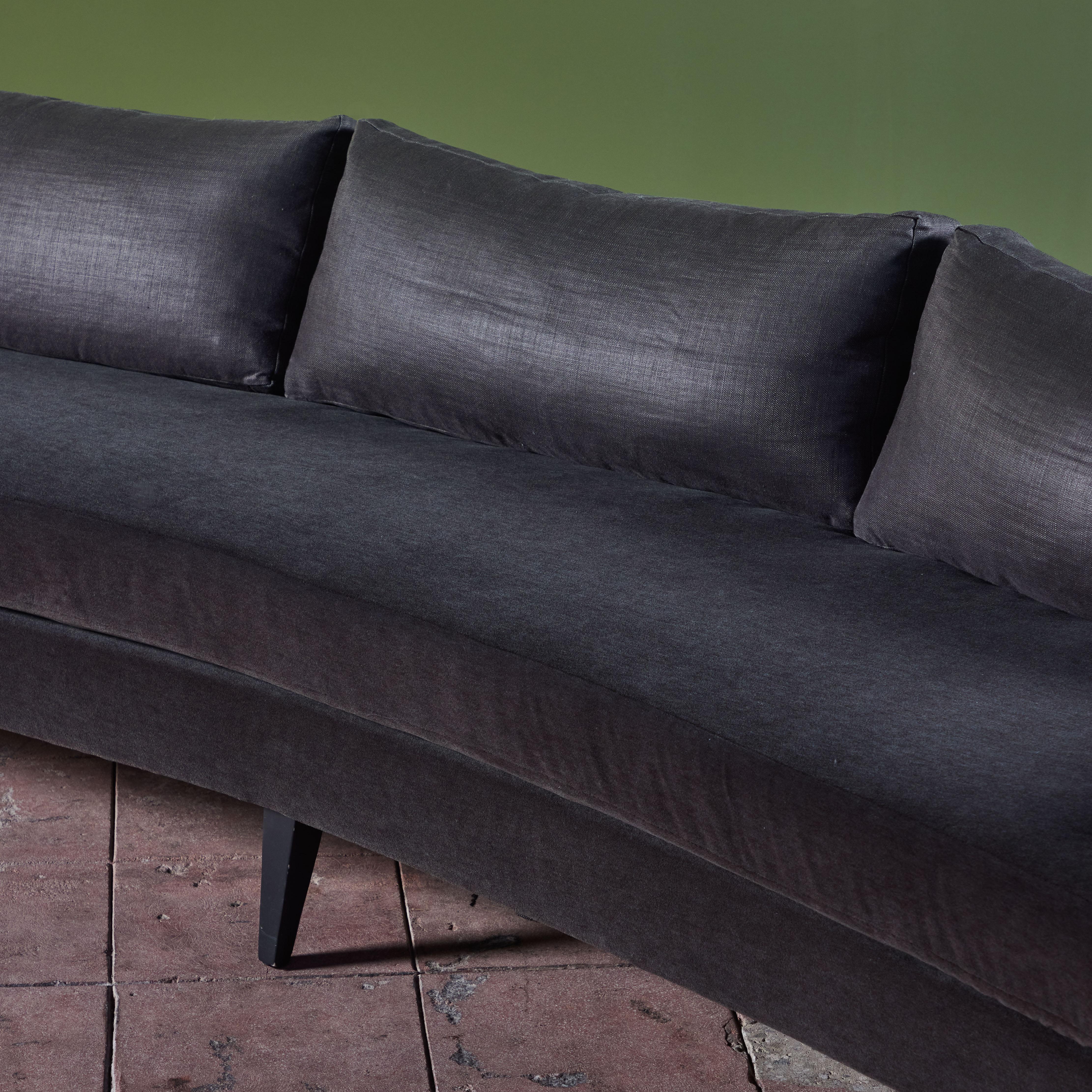 Dunbar Style Mohair Curved Sofa For Sale 7