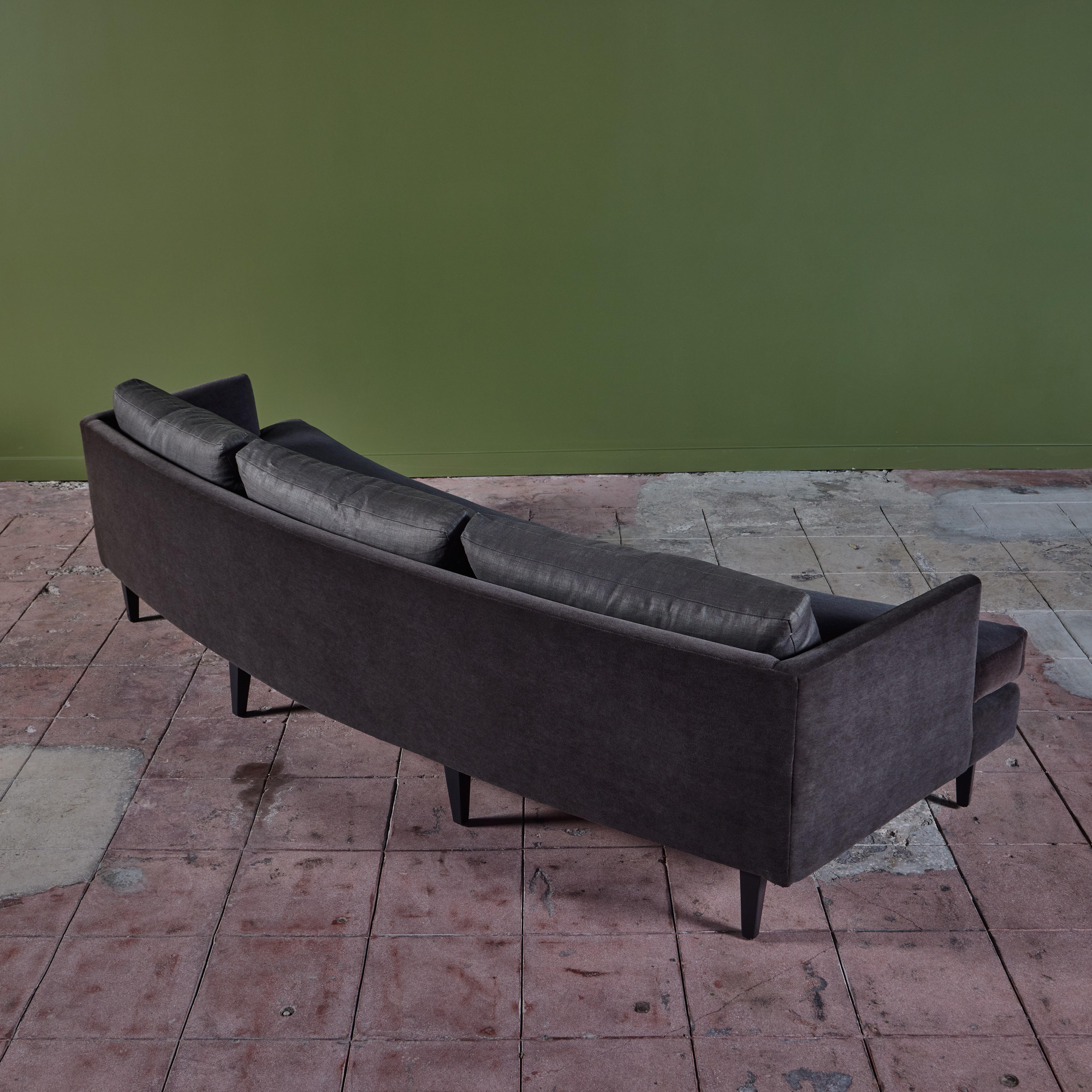 Dunbar Style Mohair Curved Sofa For Sale 1