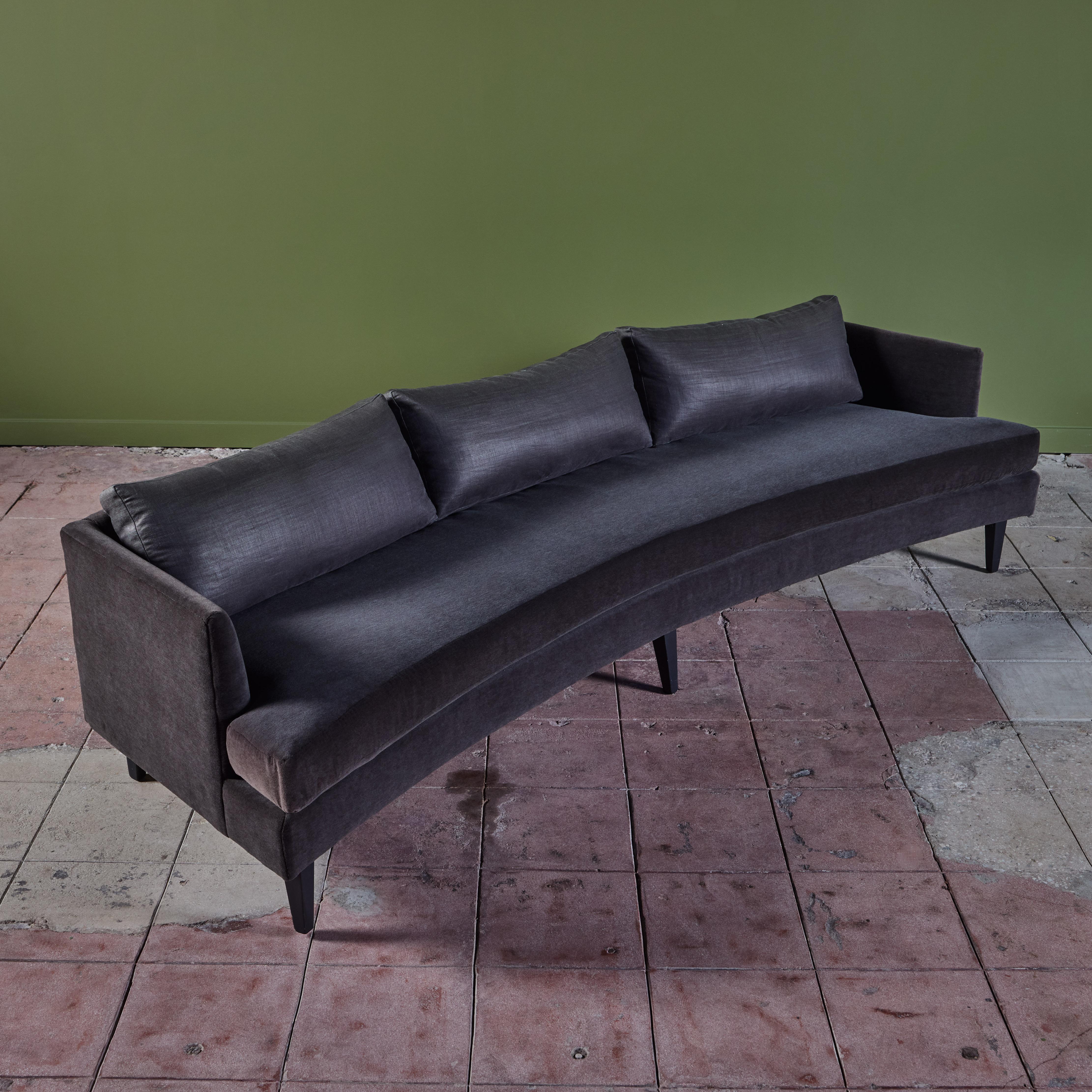Dunbar Style Mohair Curved Sofa For Sale 2