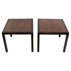 Dunbar Style Rosewood and Mahogany End Tables or Nightstands