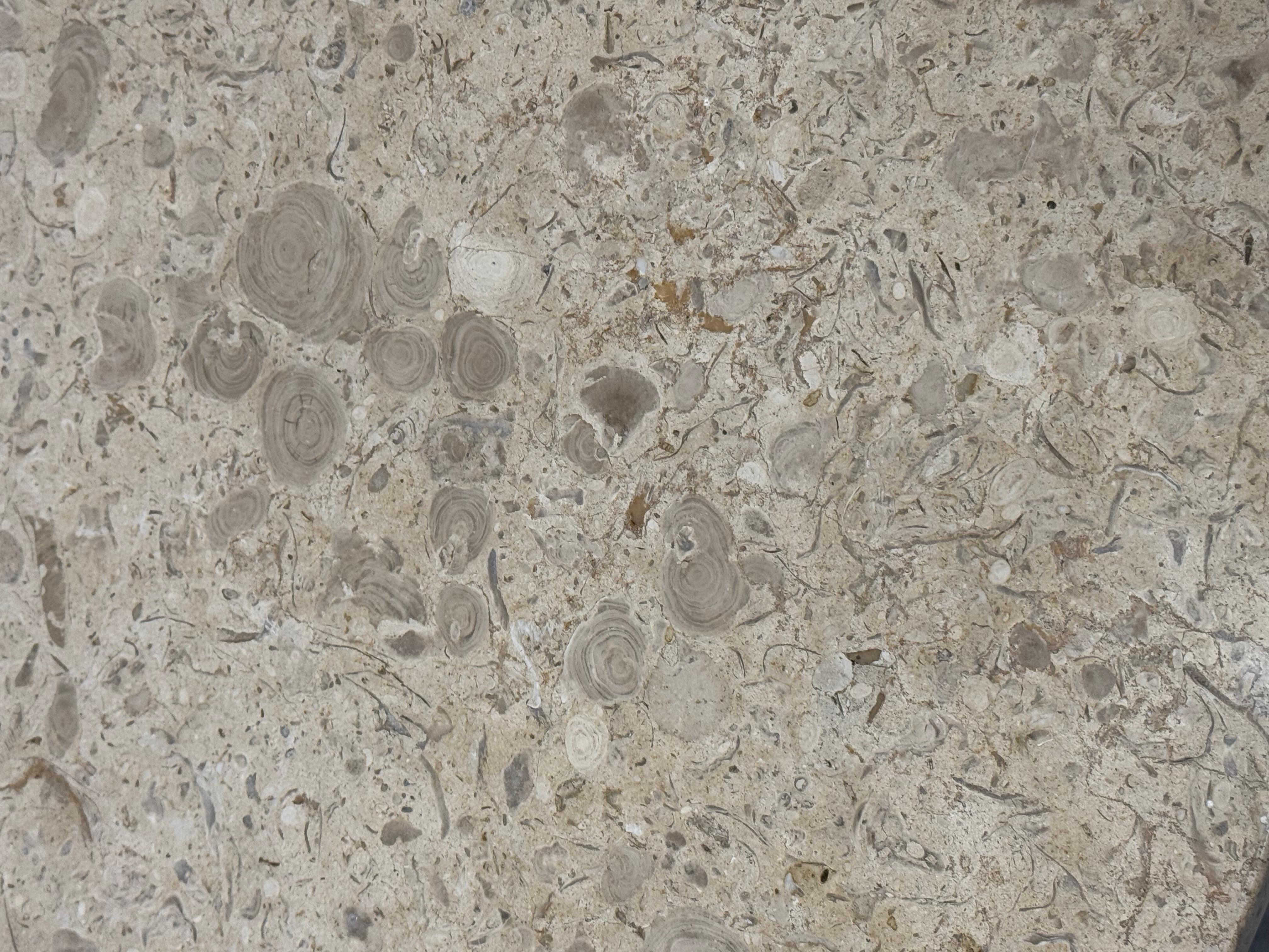 Mid-20th Century Dunbar Style Sheaf of Wheat Side Table in Walnut and Travertine For Sale