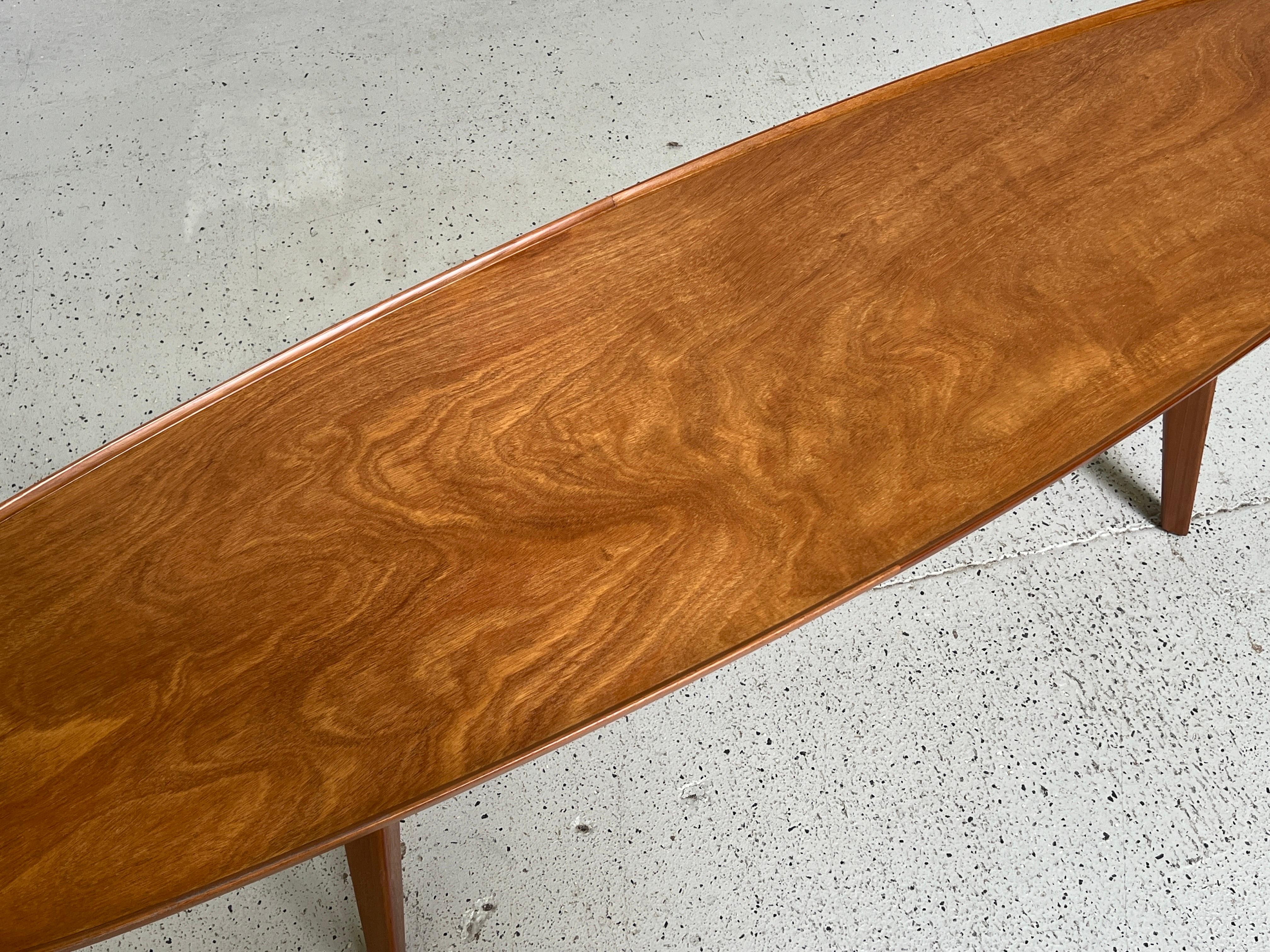 Dunbar Surfboard Coffee Table by Edward Wormley For Sale 3