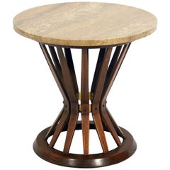 Dunbar Travertine Top End Table