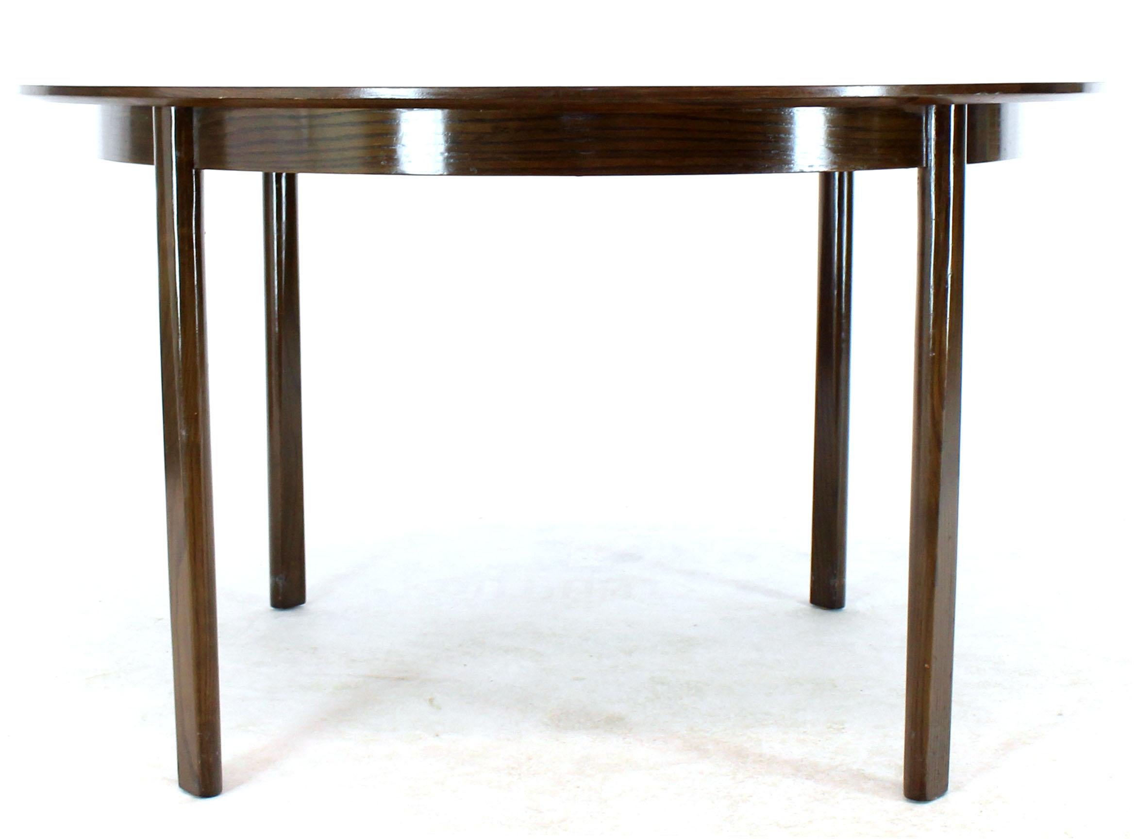 20th Century Dunbar Two-Tone Light & Dark Walnut Dining Table with Two Leaves