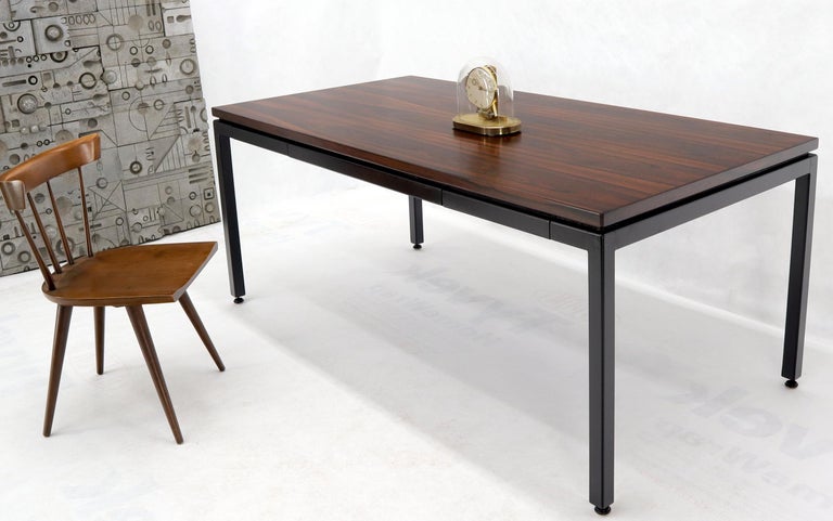 Dunbar Vivid Rosewood Grain Low Profile Mid Century Modern Desk