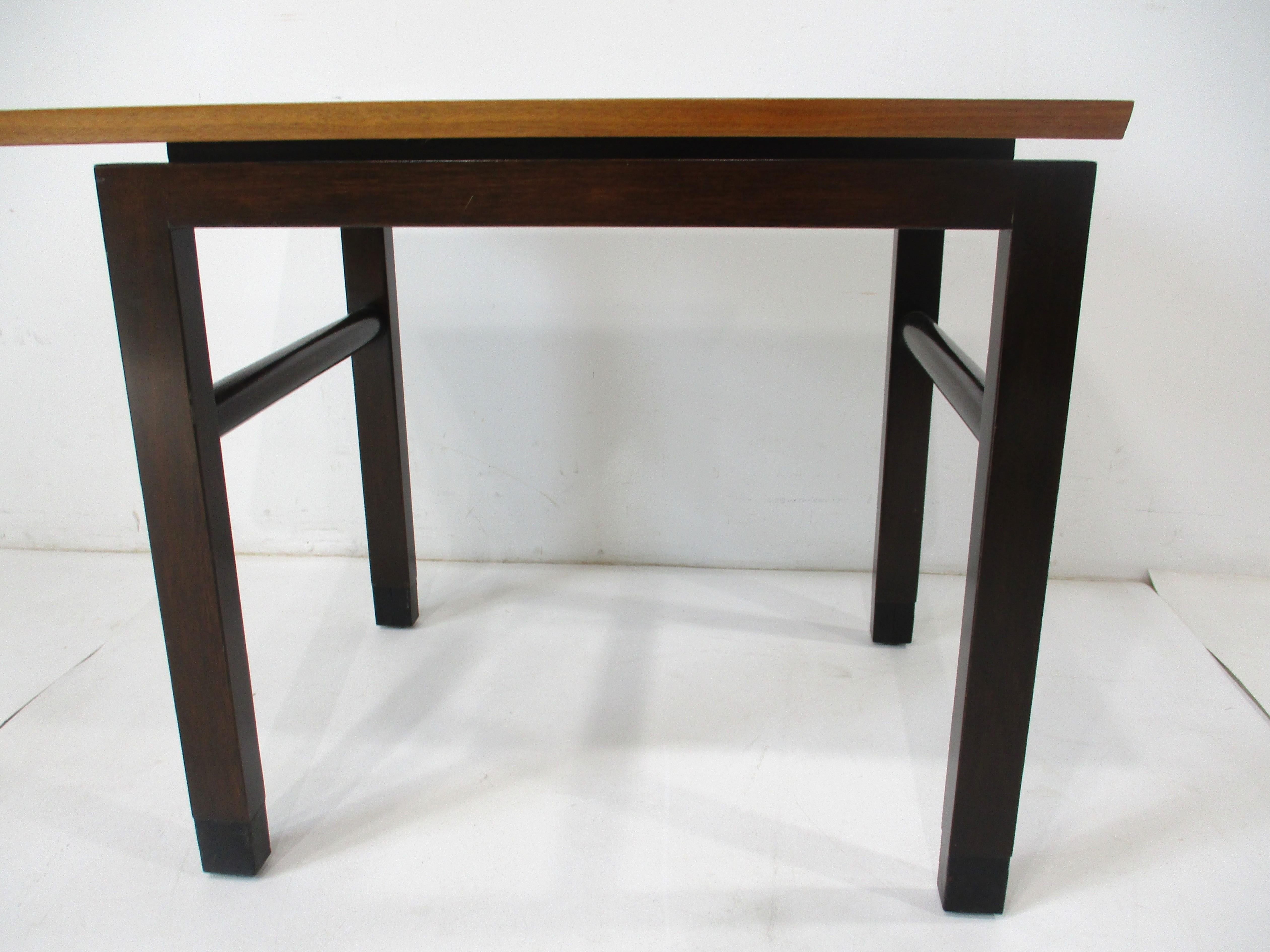 Dunbar Walnut Cantilever Topped End Table by Edward Wormley For Sale 4