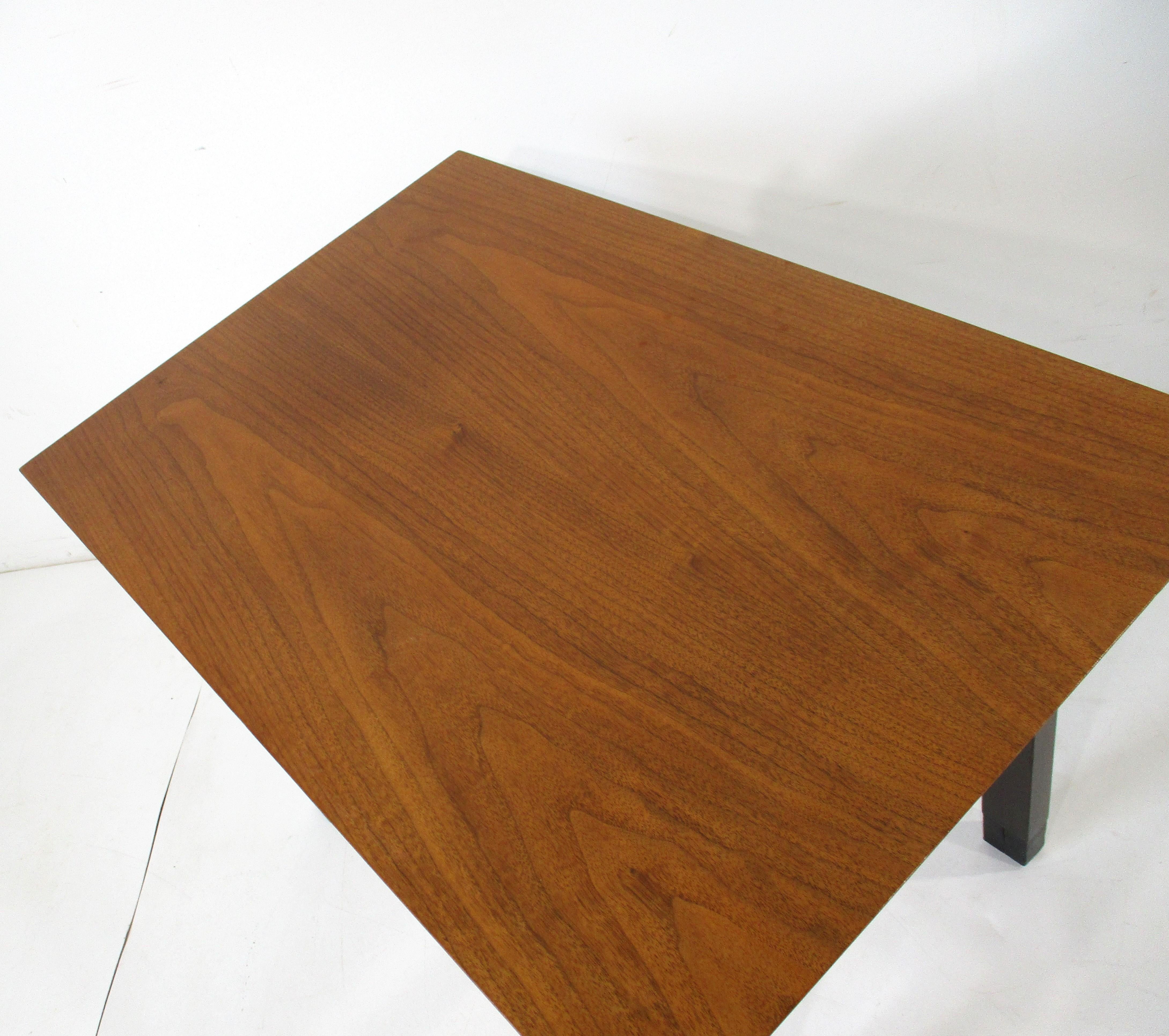 Dunbar Walnut Cantilever Topped End Table by Edward Wormley For Sale 5