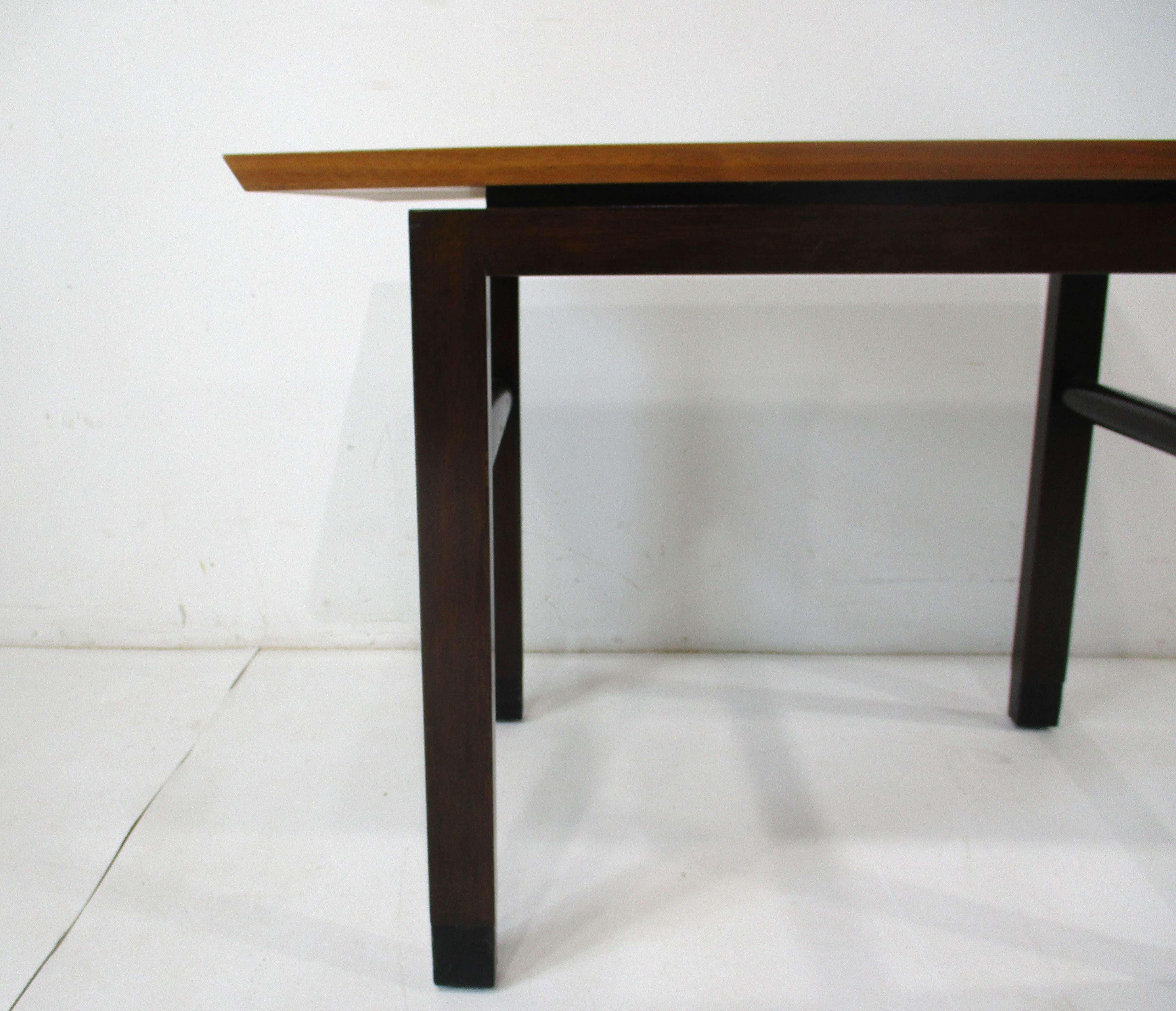 Dunbar Walnut Cantilever Topped End Table by Edward Wormley For Sale 6