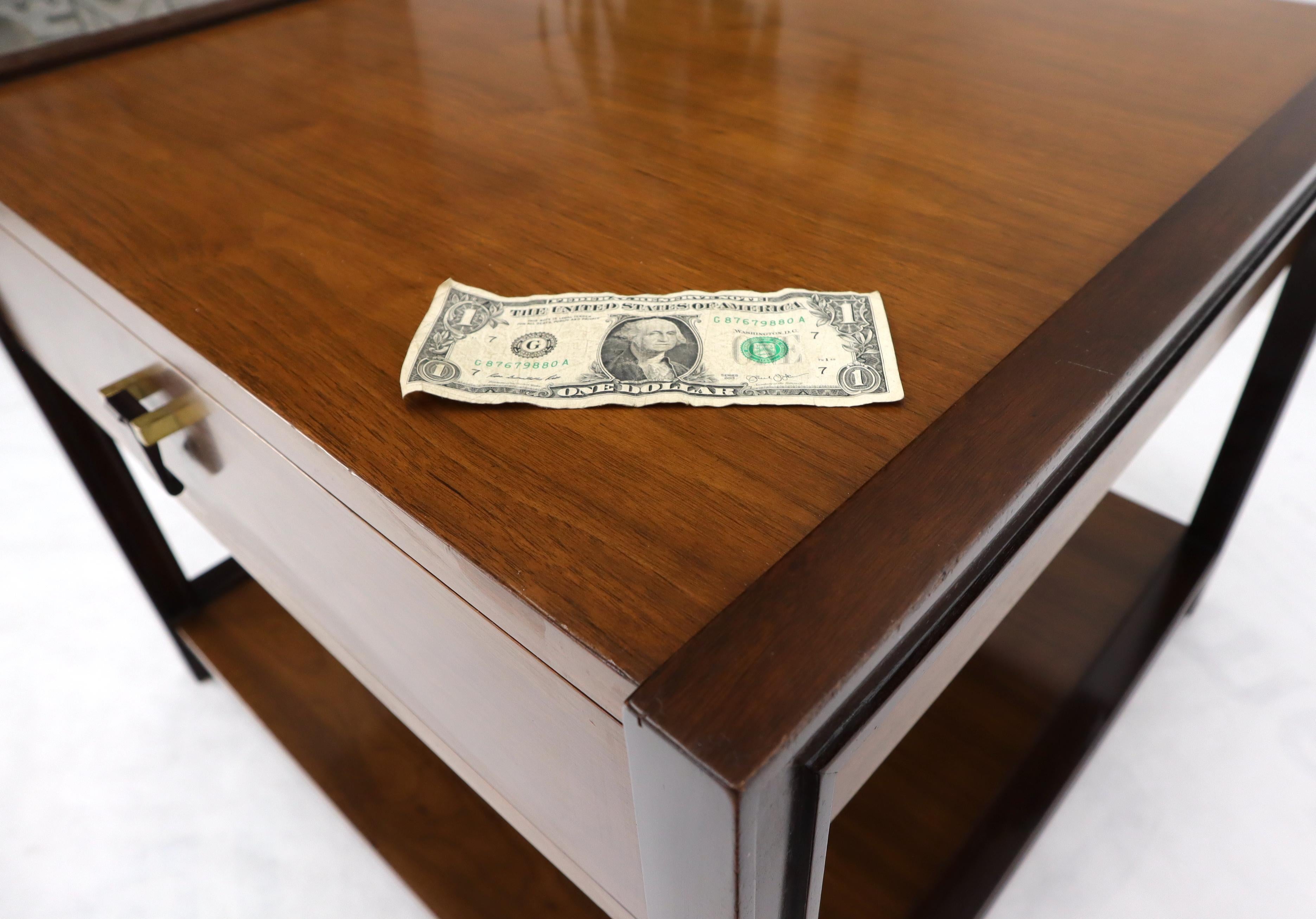 Dunbar Walnut Rectangle One Drawer End Side Table Stand in vendita 6