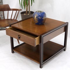Dunbar Walnut Rectangle One Drawer End Side Table Stand