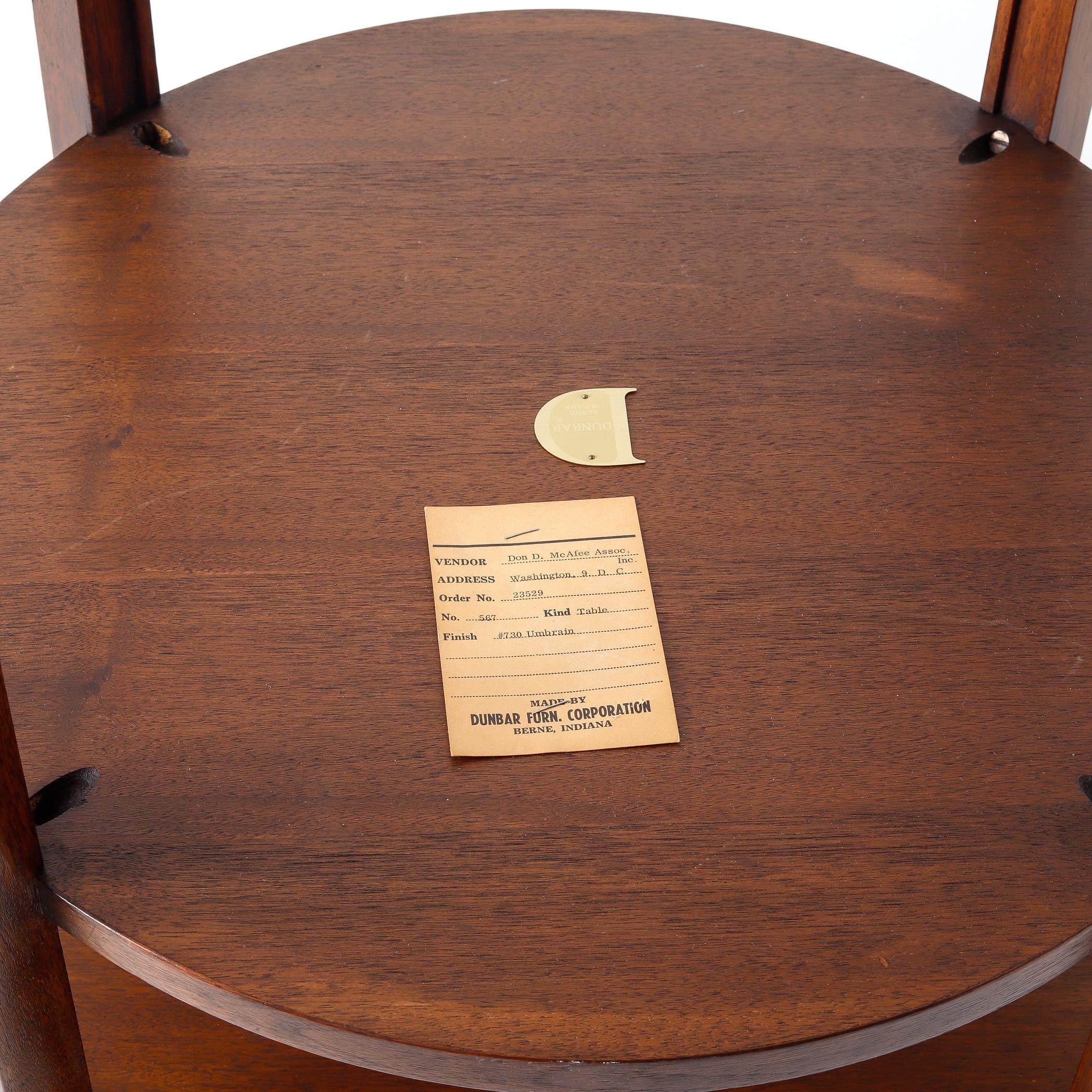 Dunbar Walnut Tiered Side Table by Edward Wormley, circa 1960, Round Two-Tier 5