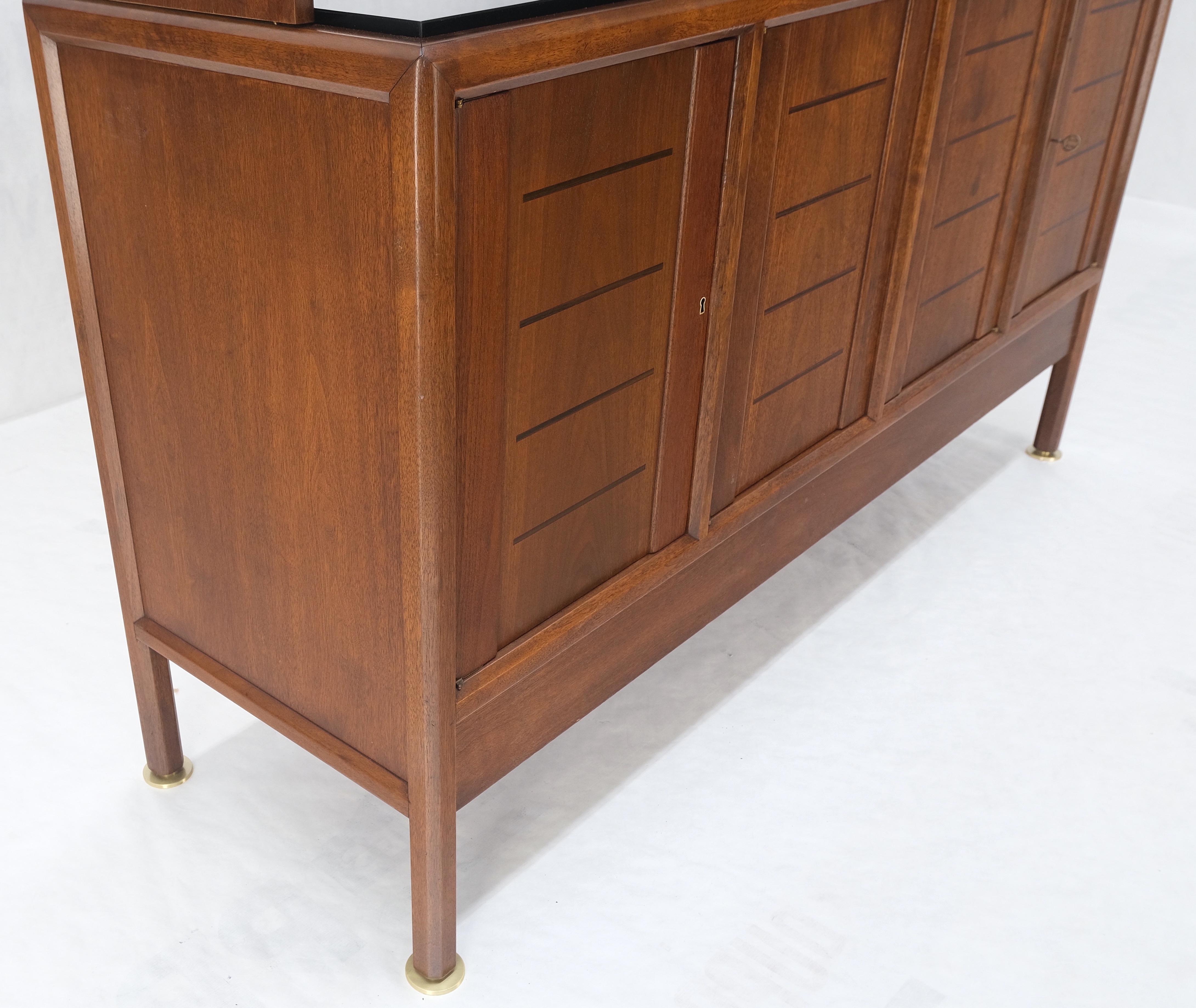 Dunbar Walnut Two Part Sideboard Credenza Breakfront Carved Slate Inserts MINT! For Sale 3