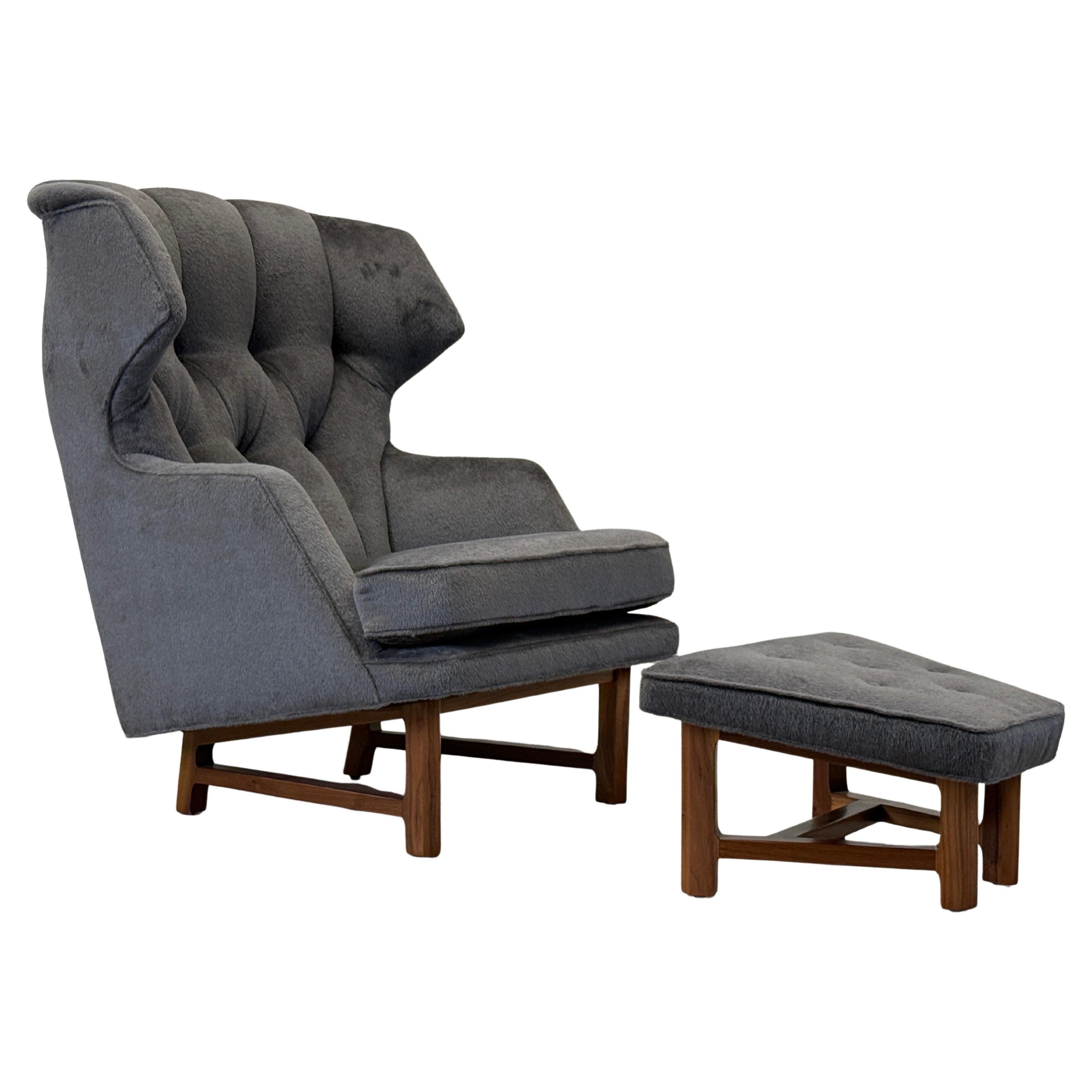 Dunbar Wing Back Janus Chair and Ottoman by Edward Wormley For Sale