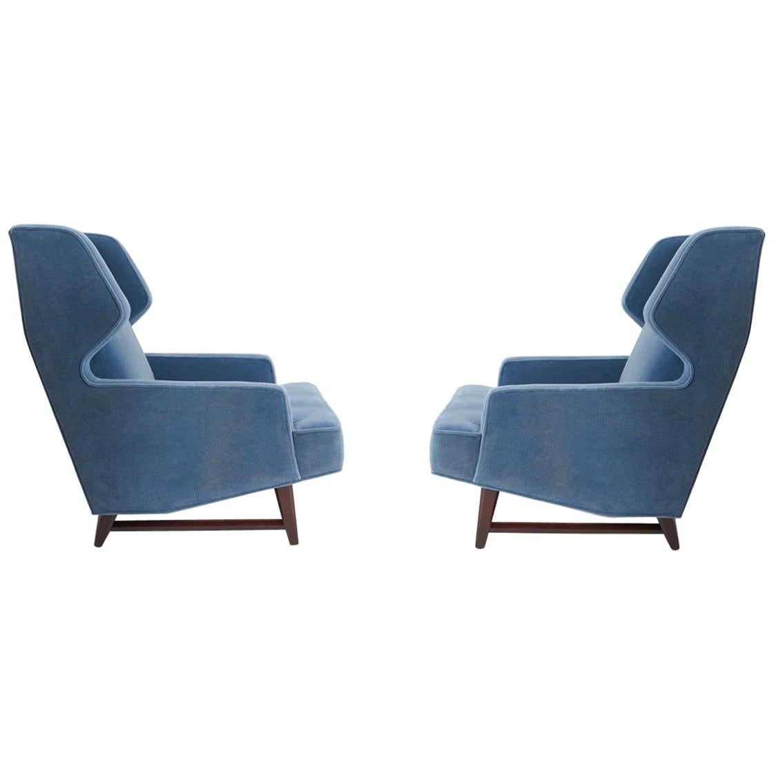 Dunbar Wing Back Lounge Chairs, Edward Wormley