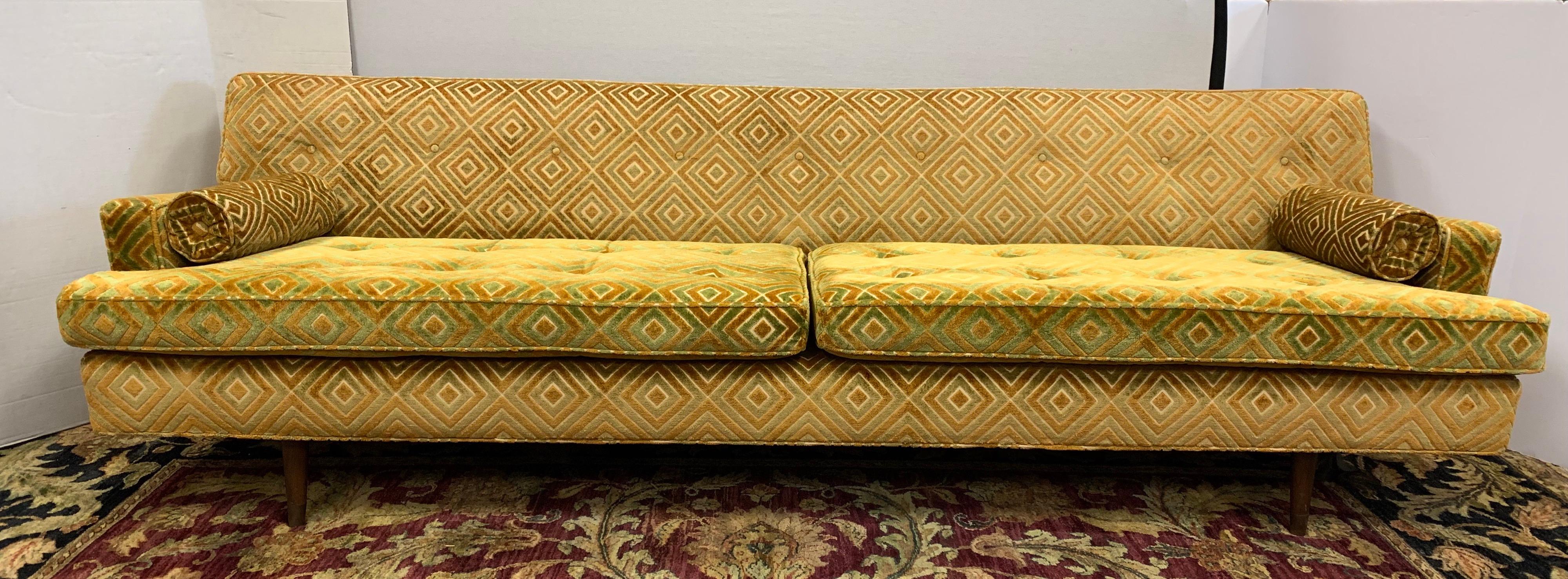 Velvet Dunbar Wormley Mid-Century Modern Large Sofa