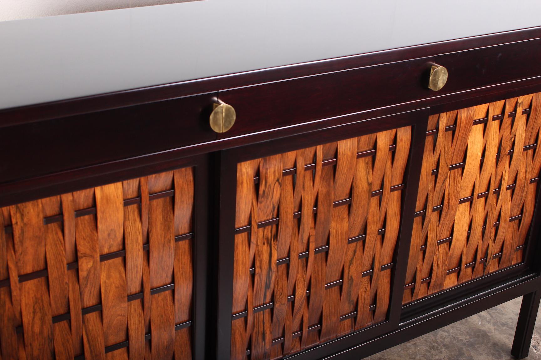 Dunbar Woven Front Cabinet by Edward Wormley 4